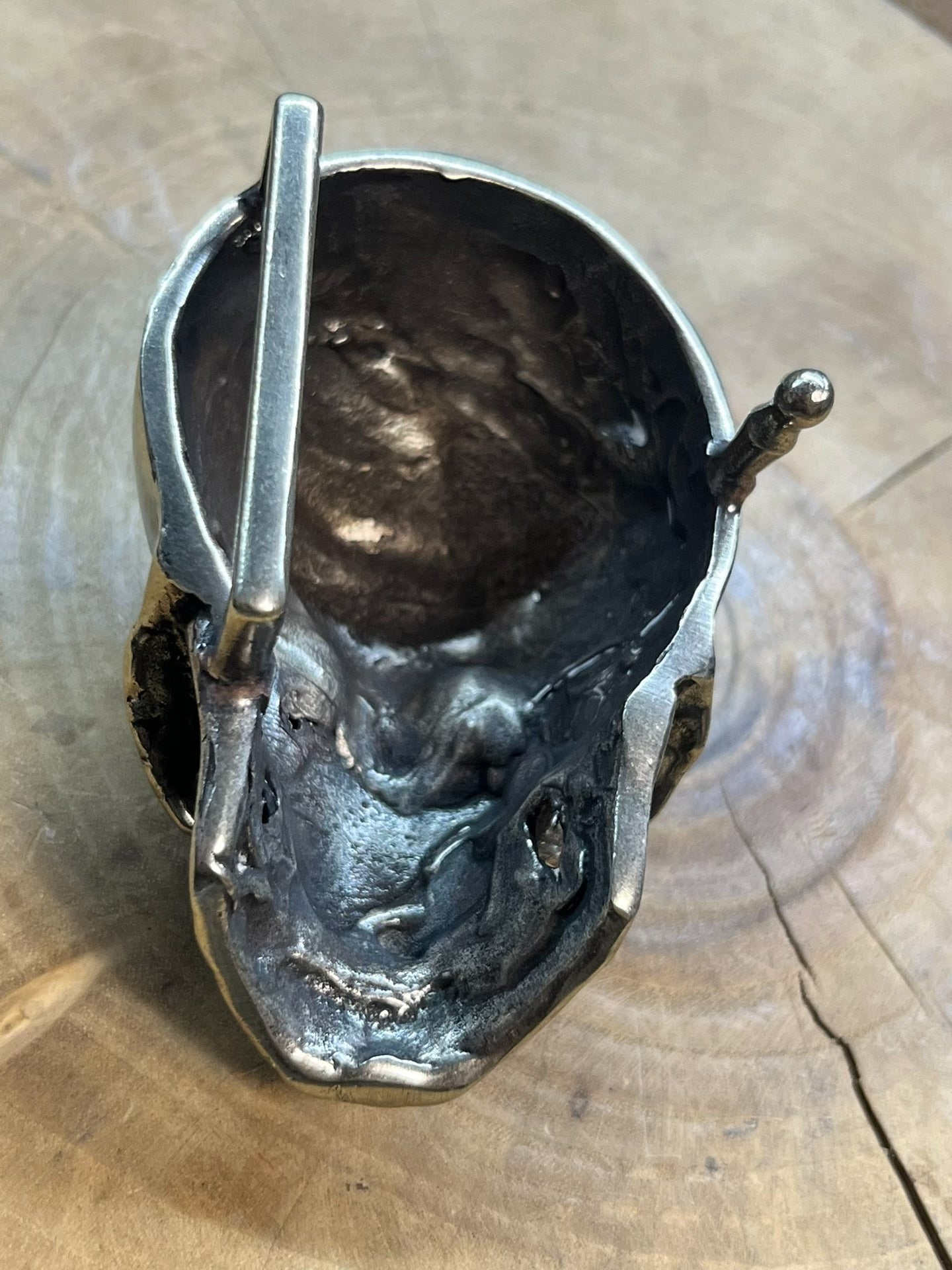 Pure copper skull belt buckle