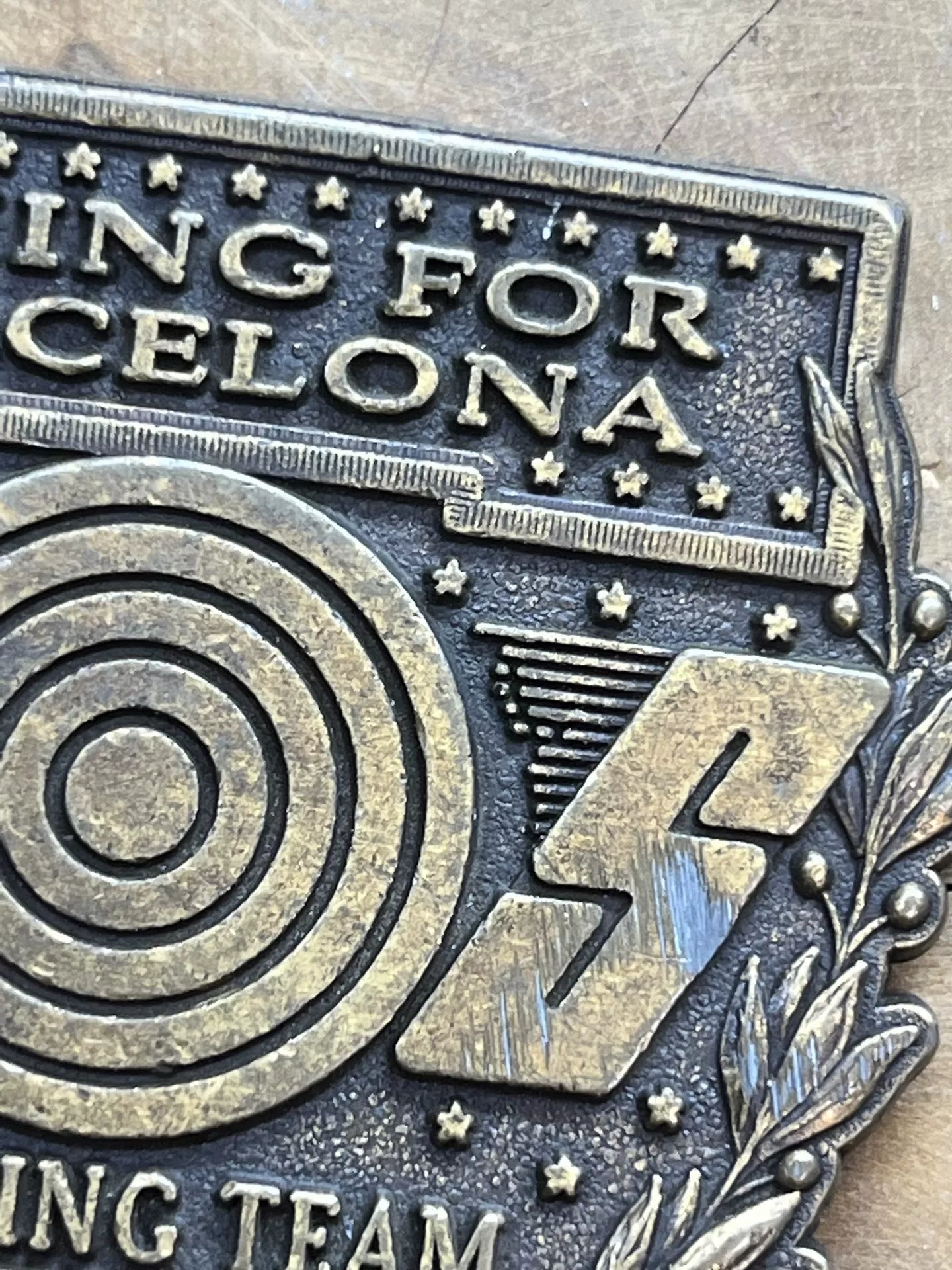 1992 Barcelona Shooting Team Commemorative Vintage Belt Buckle