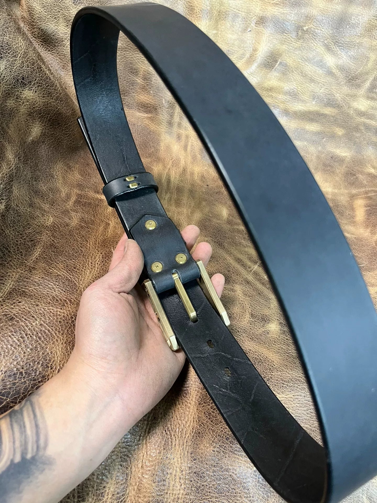 Full-Grain Saddle Leather with Westwind No.3 Copper Buckle