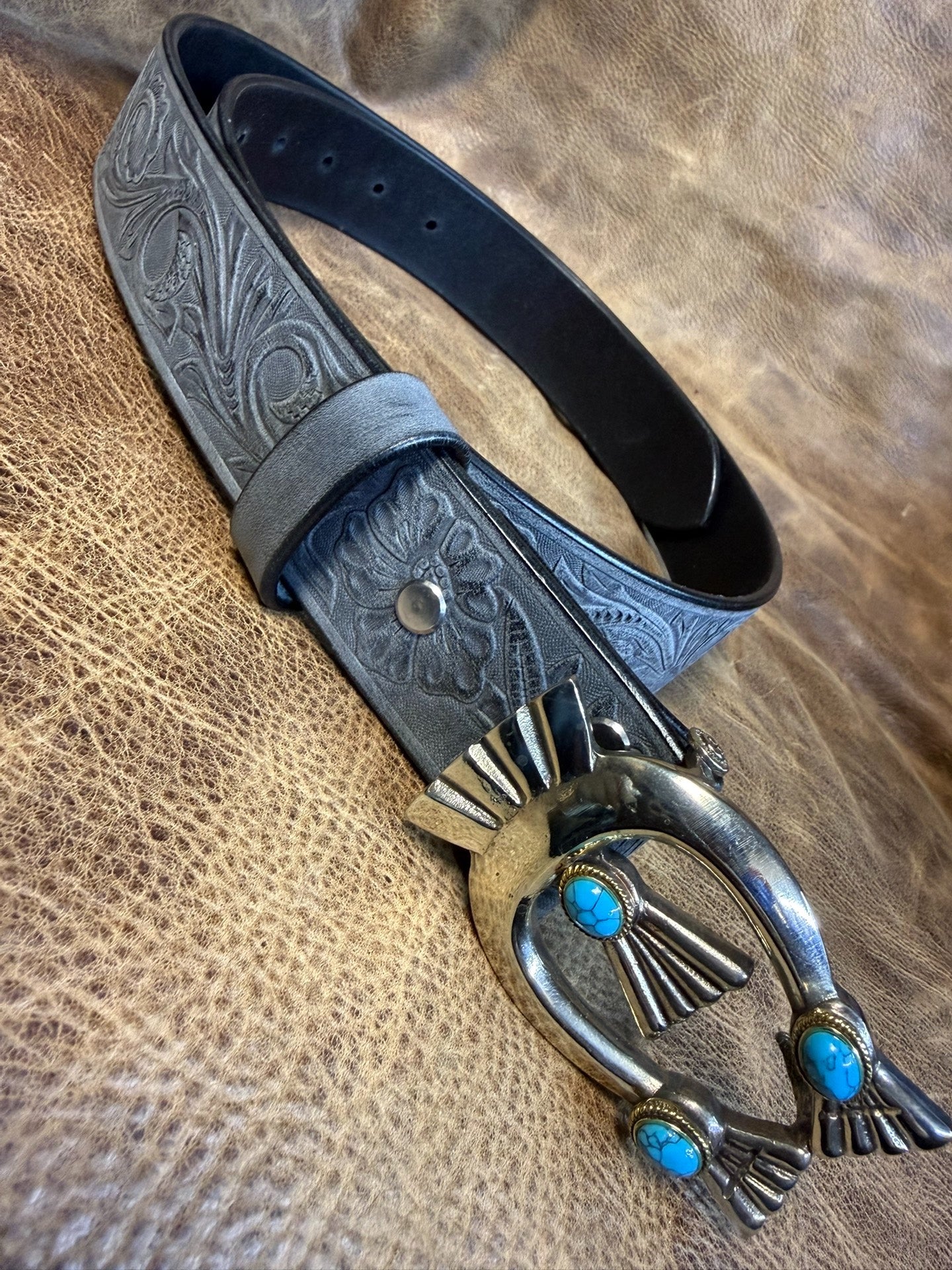 Indiana Navajo Italian Horse Rein Carved Handmade Belt Customized