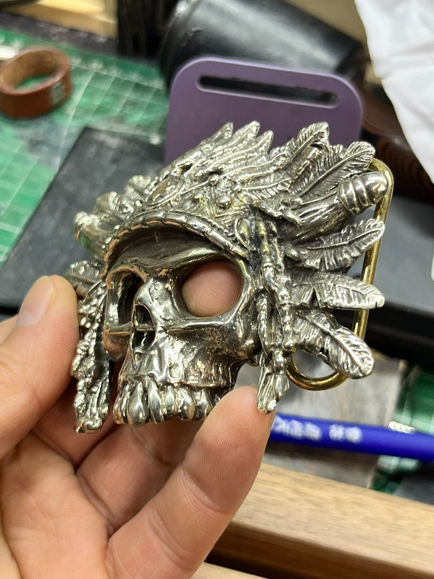Handmade custom belt buckle