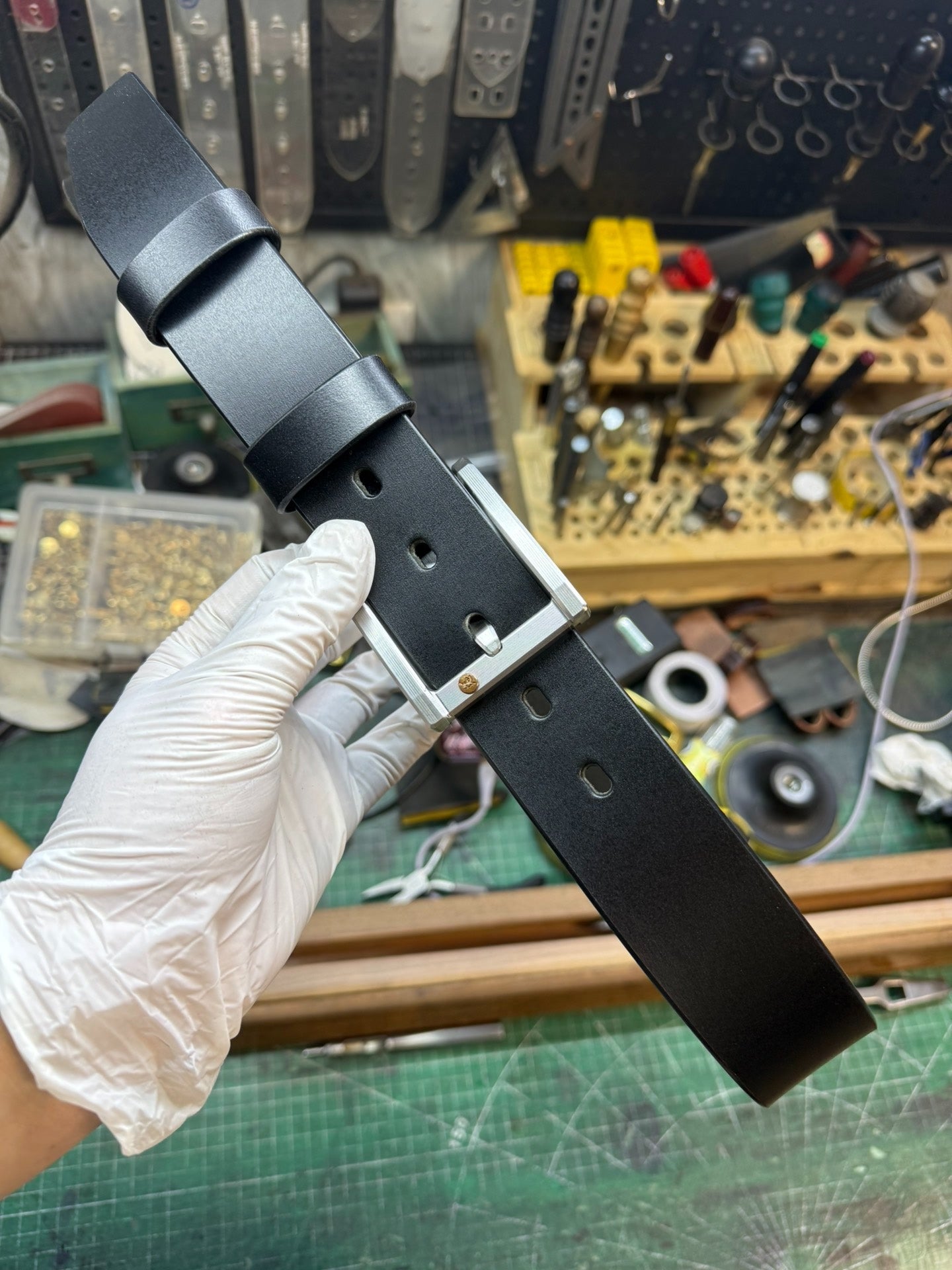 TWS Black Thomas Bridle Leather Business Belt — Handmade, Customizable