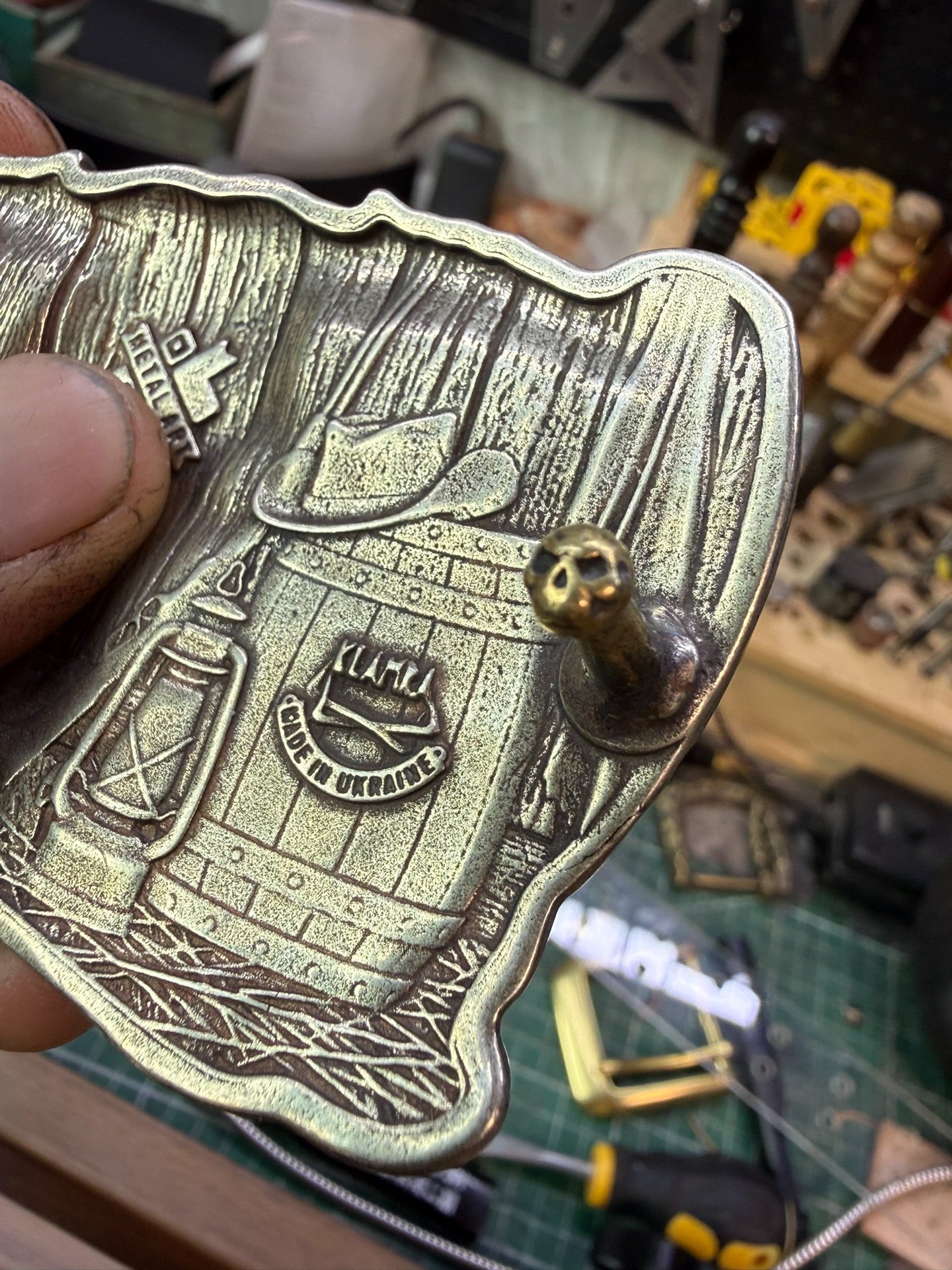 Pure copper Western-Cuba buckle