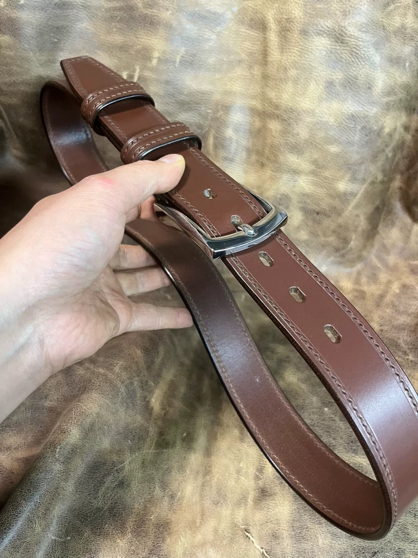 TWS Thomas Bridle Leather Handmade Belt — Imported from UK