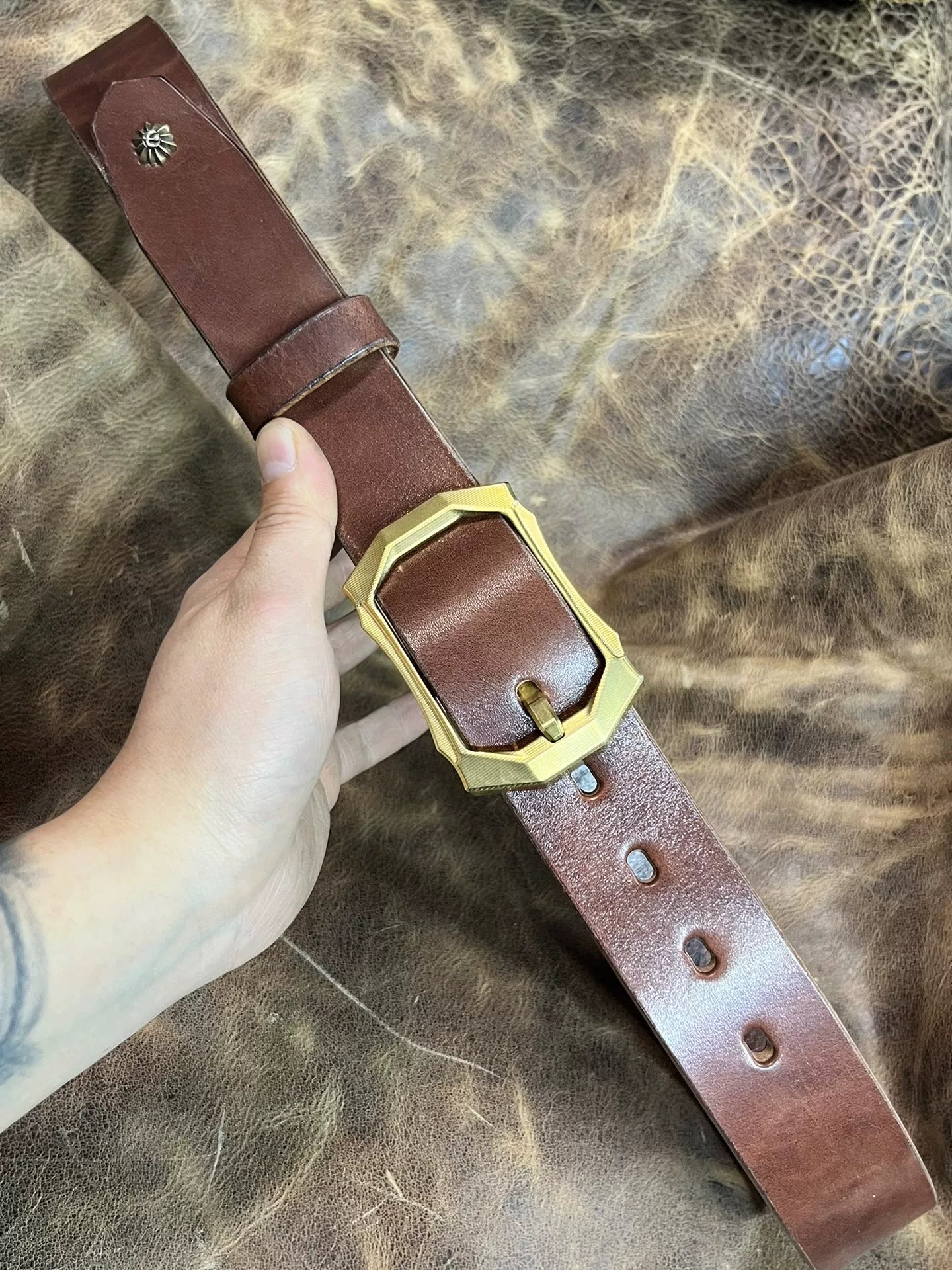 Zhaonan fat brown color with genuine West Wind buckle