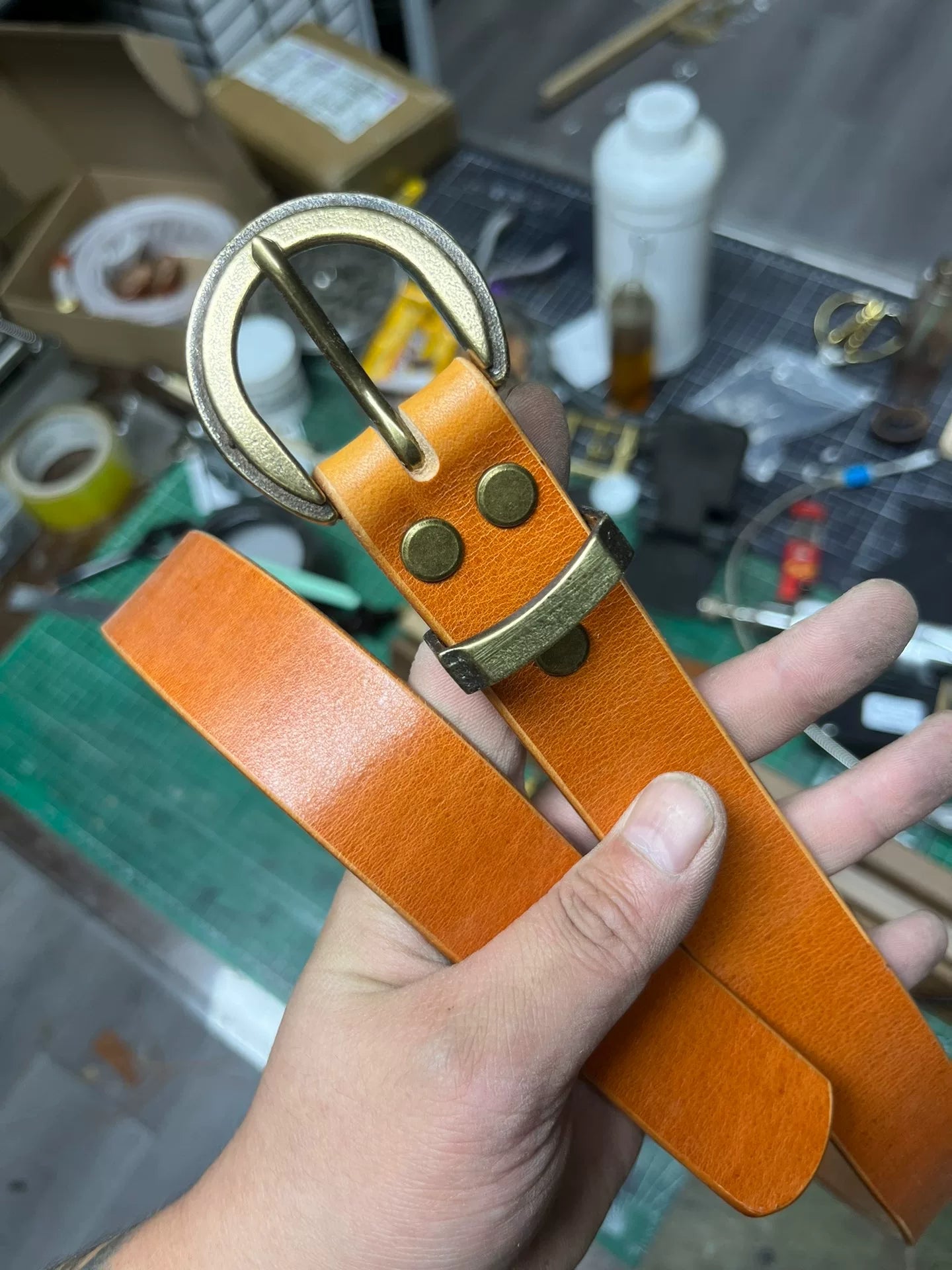 Horwin style sunset yellow top layer cowhide women's handmade belt,…