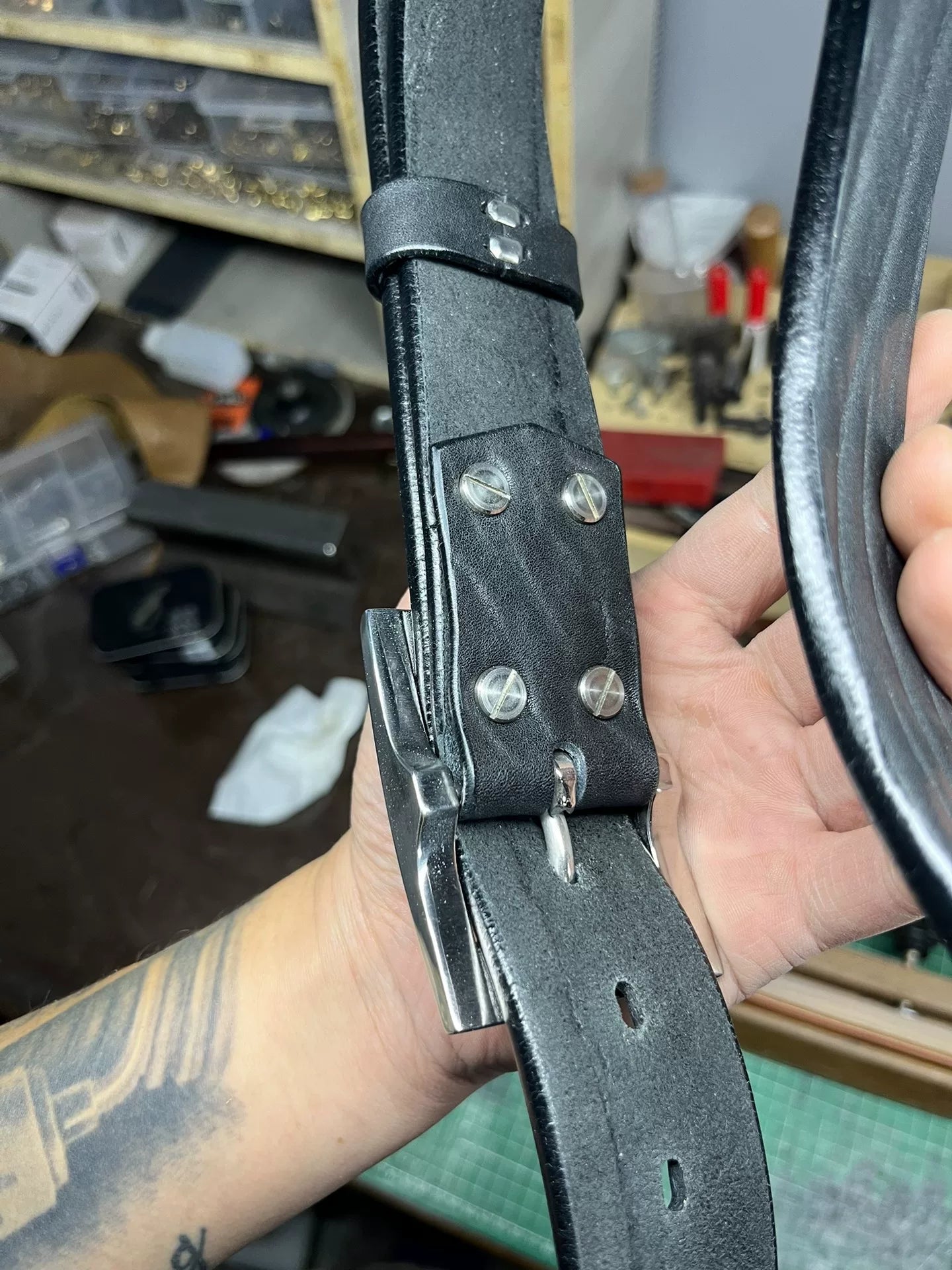 Super awesome 6.5mm thick North American black dyed bison leather f…