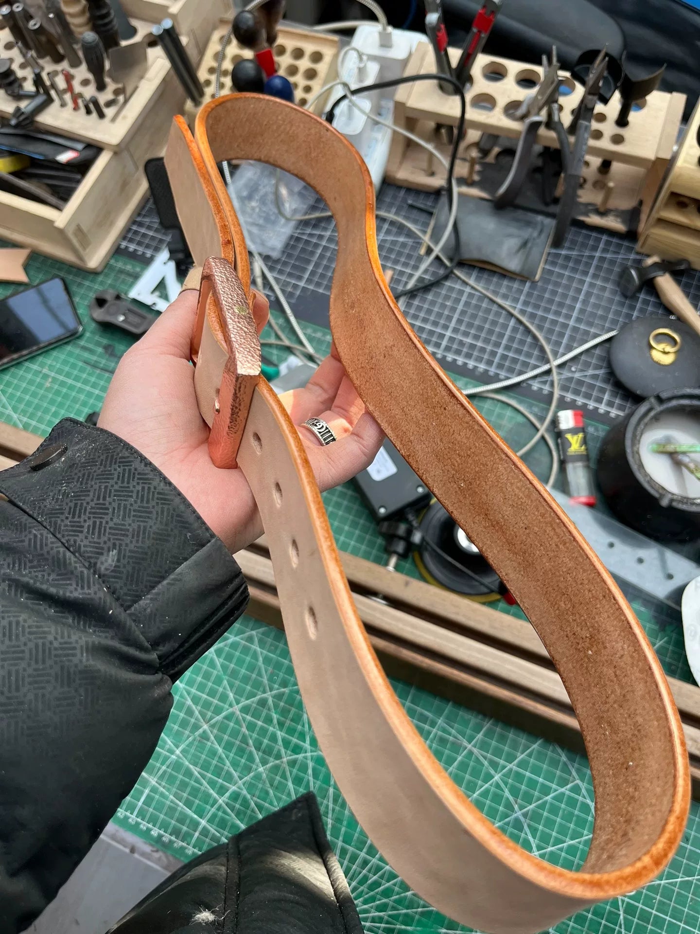 Meian leather handmade belt
