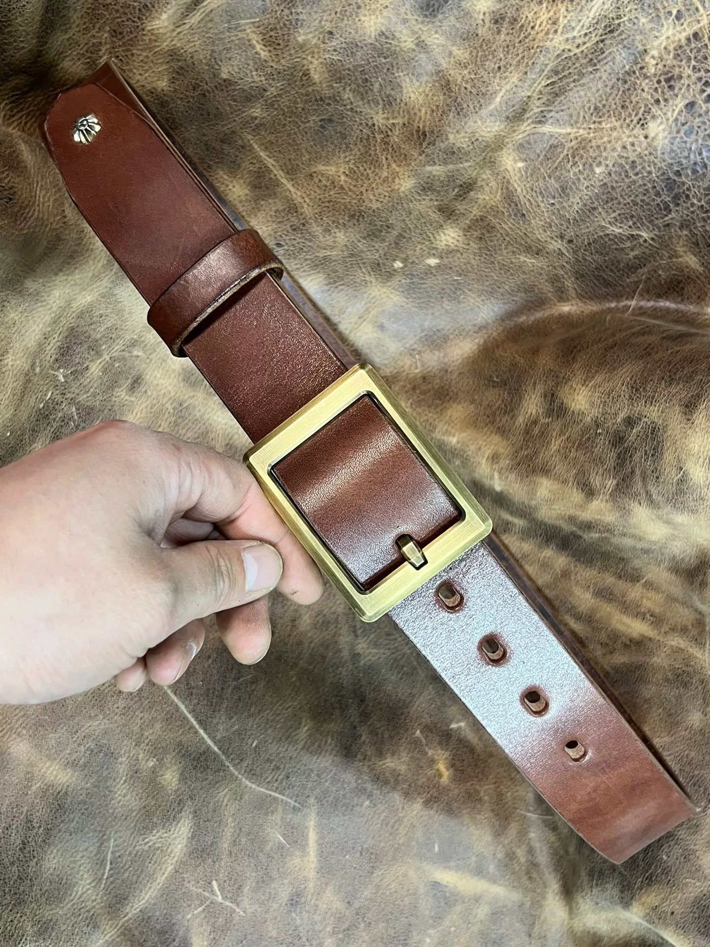 Zhaonan fat brown color with genuine West Wind buckle