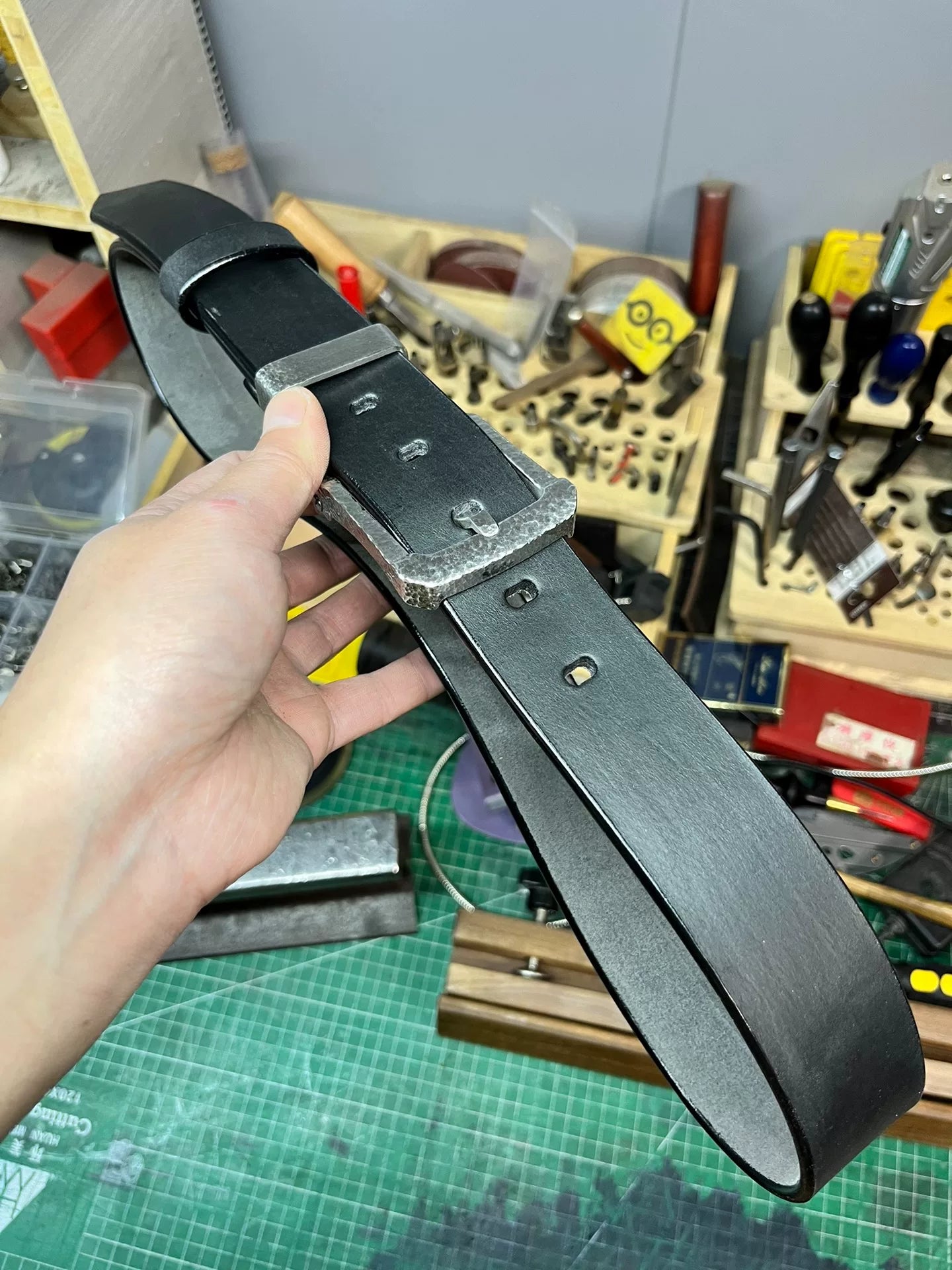 4.5mm formal business pin buckle business handmade belt