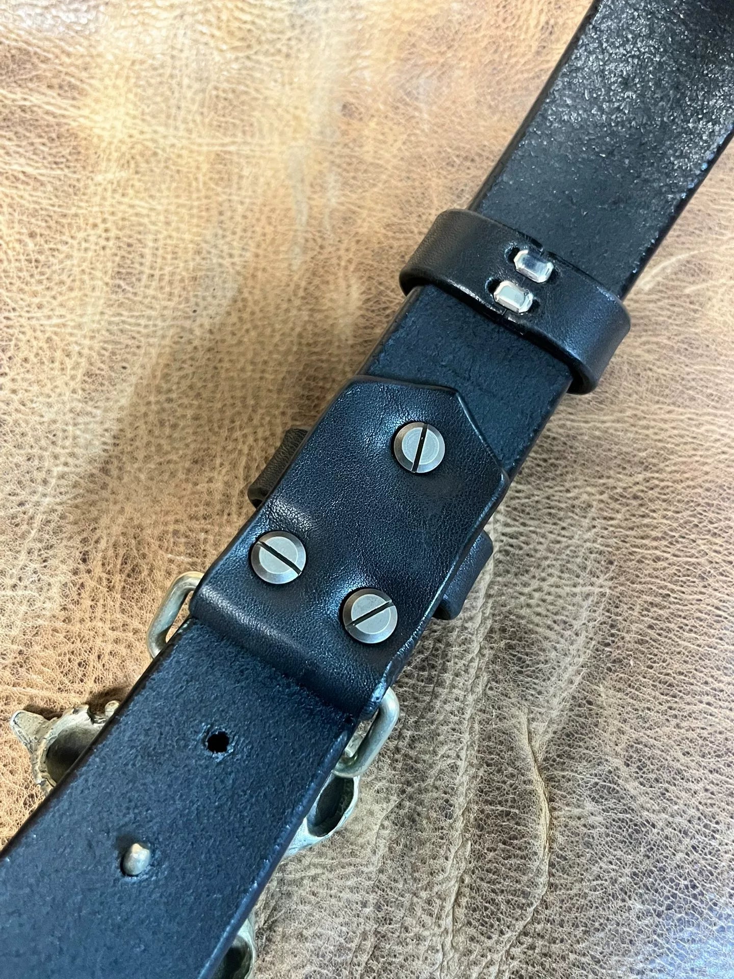 Black imported North American bison leather genuine first-layer cow…