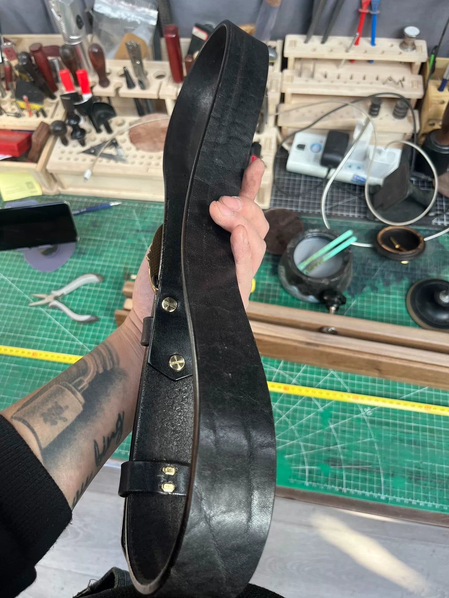 Super awesome 6.5mm thick North American black dyed bison leather f…