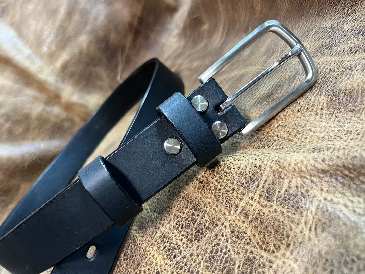 Italian saddle vegetable tanned handmade belt