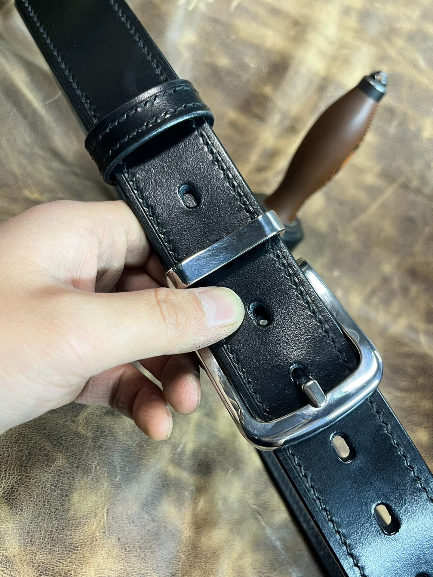 TWS Thomas Bridle Leather Business Dress Belt — Premium Finish
