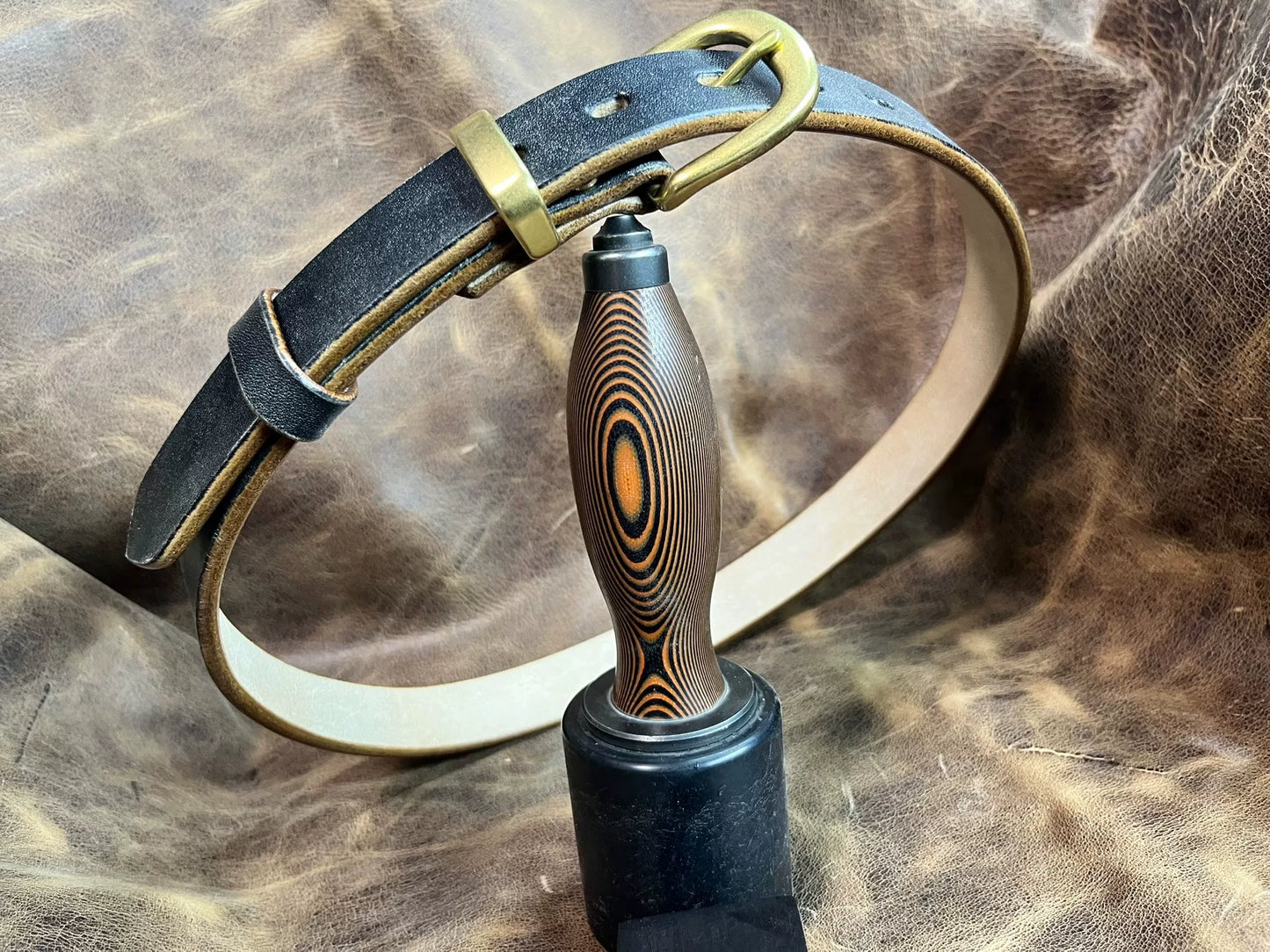 Black JF Horse Rein women's handmade belt