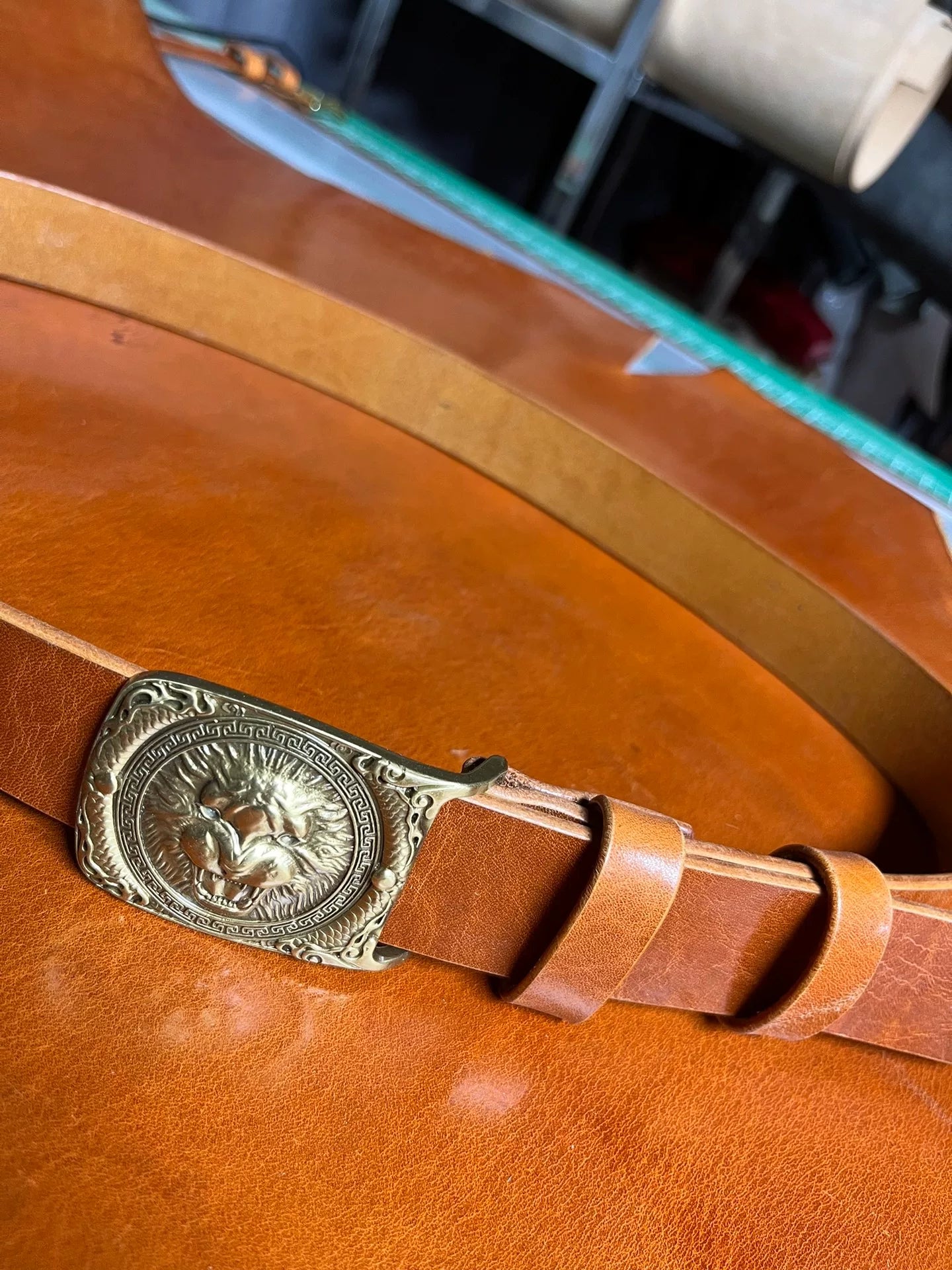Horwen style oil wax genuine first layer cowhide handmade belt