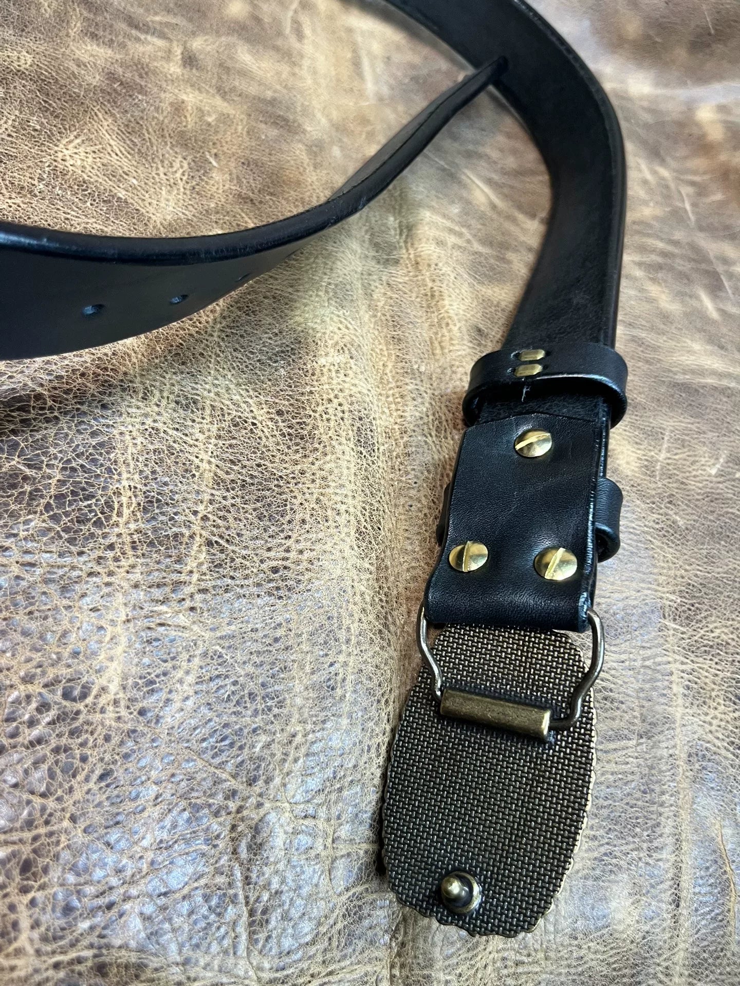 Super awesome 6mm thick North American black dyed bison leather fir…