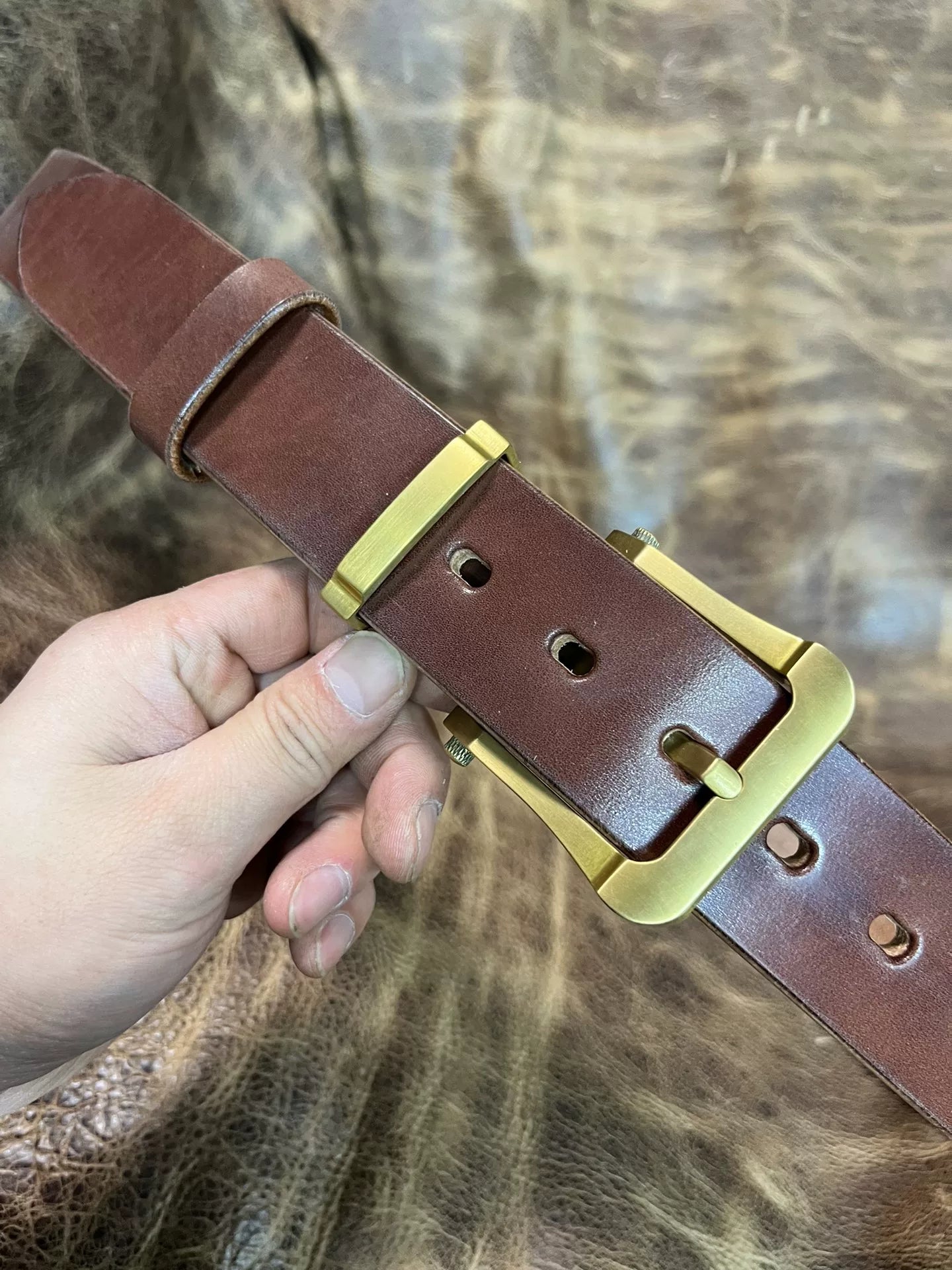 Zhaonan fat brown color with genuine cow buckle
