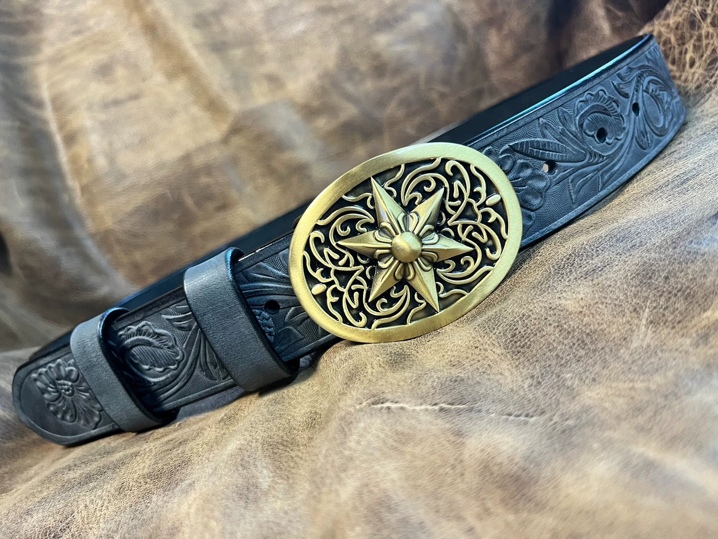 Customized Italian horse rein carving handmade belt