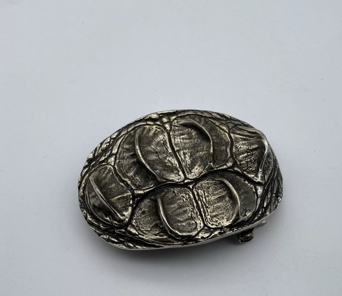 Pure copper crocodile skull belt buckle