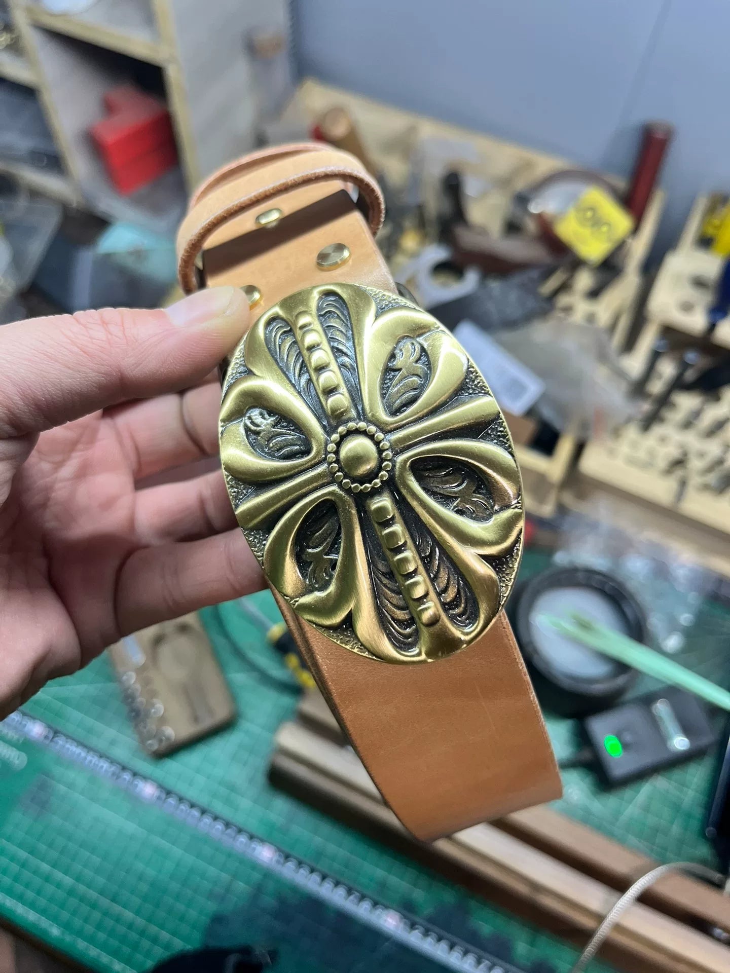 5.5mm thick Japanese Tochigi leather back belt