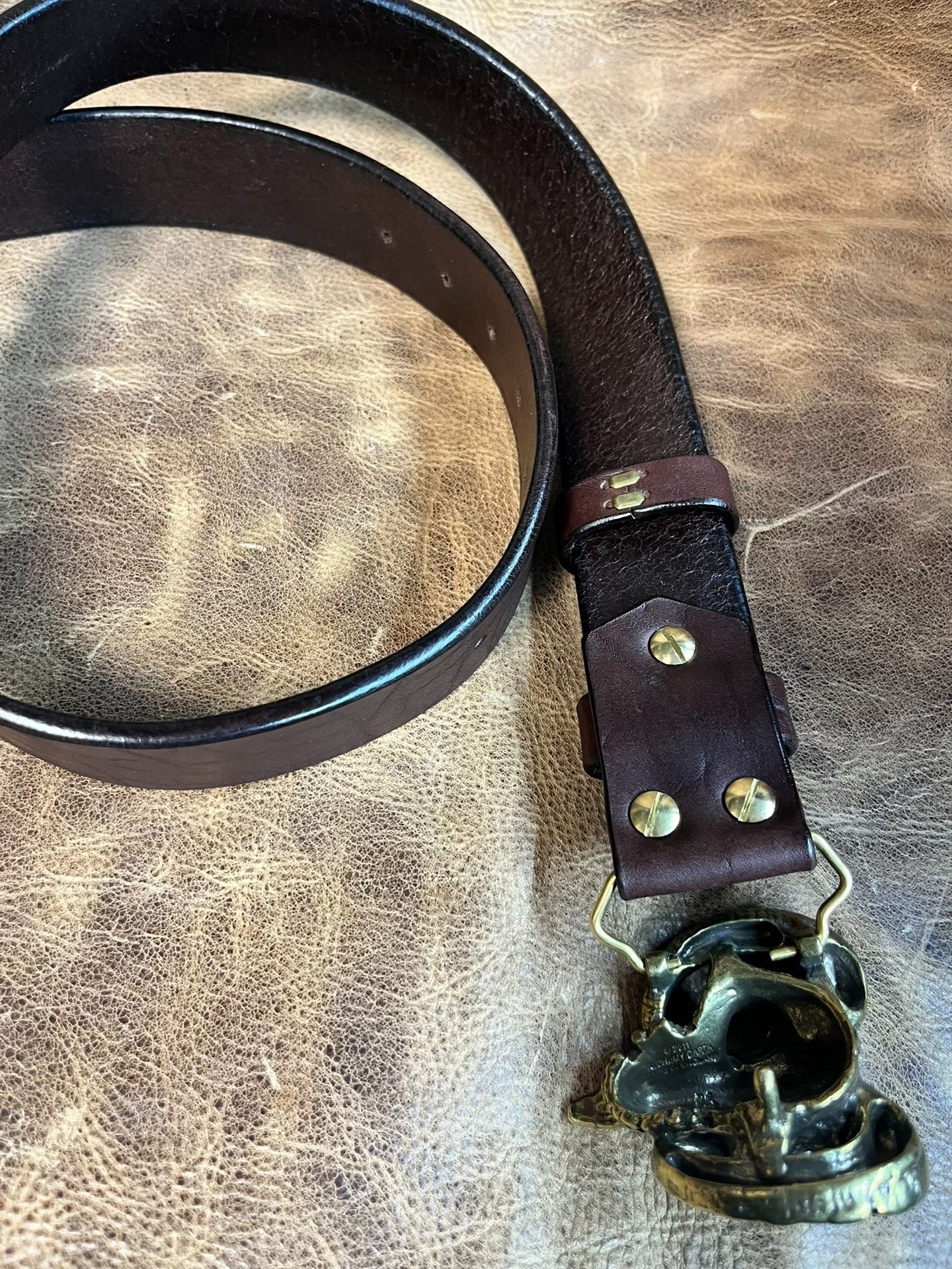 Brown imported North American bison leather genuine first-layer cow…