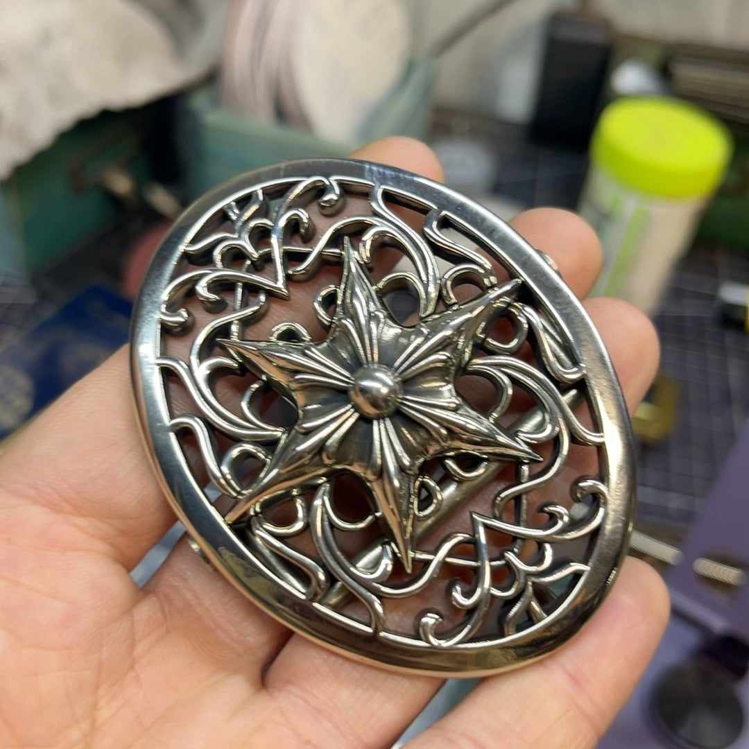 Chrome-Heart Six-Point Star Buckle — Precision Polished, Heavyweight