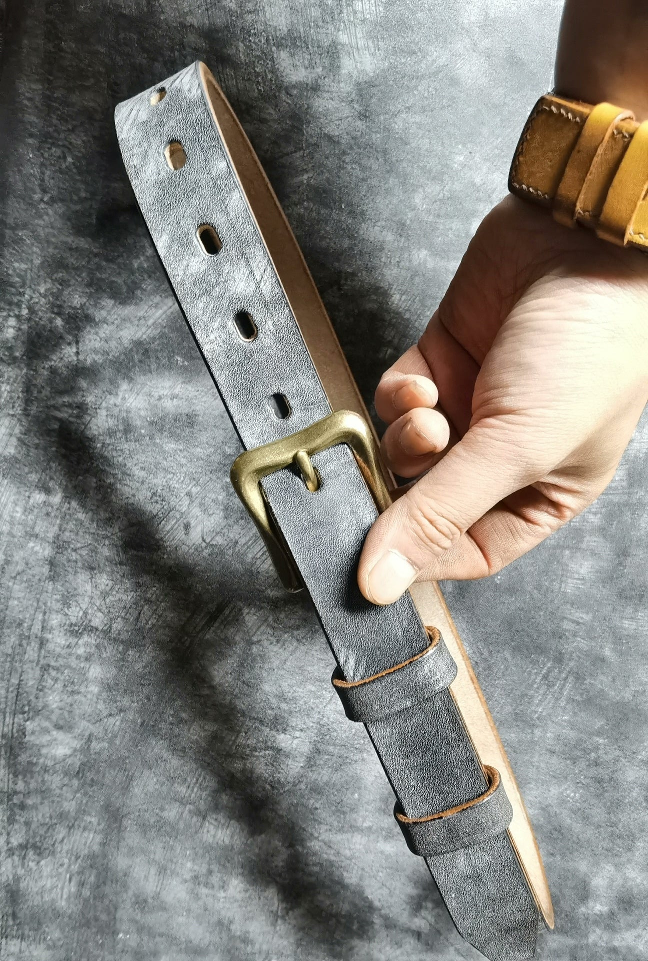 Women's belt JF horse bridle leather black