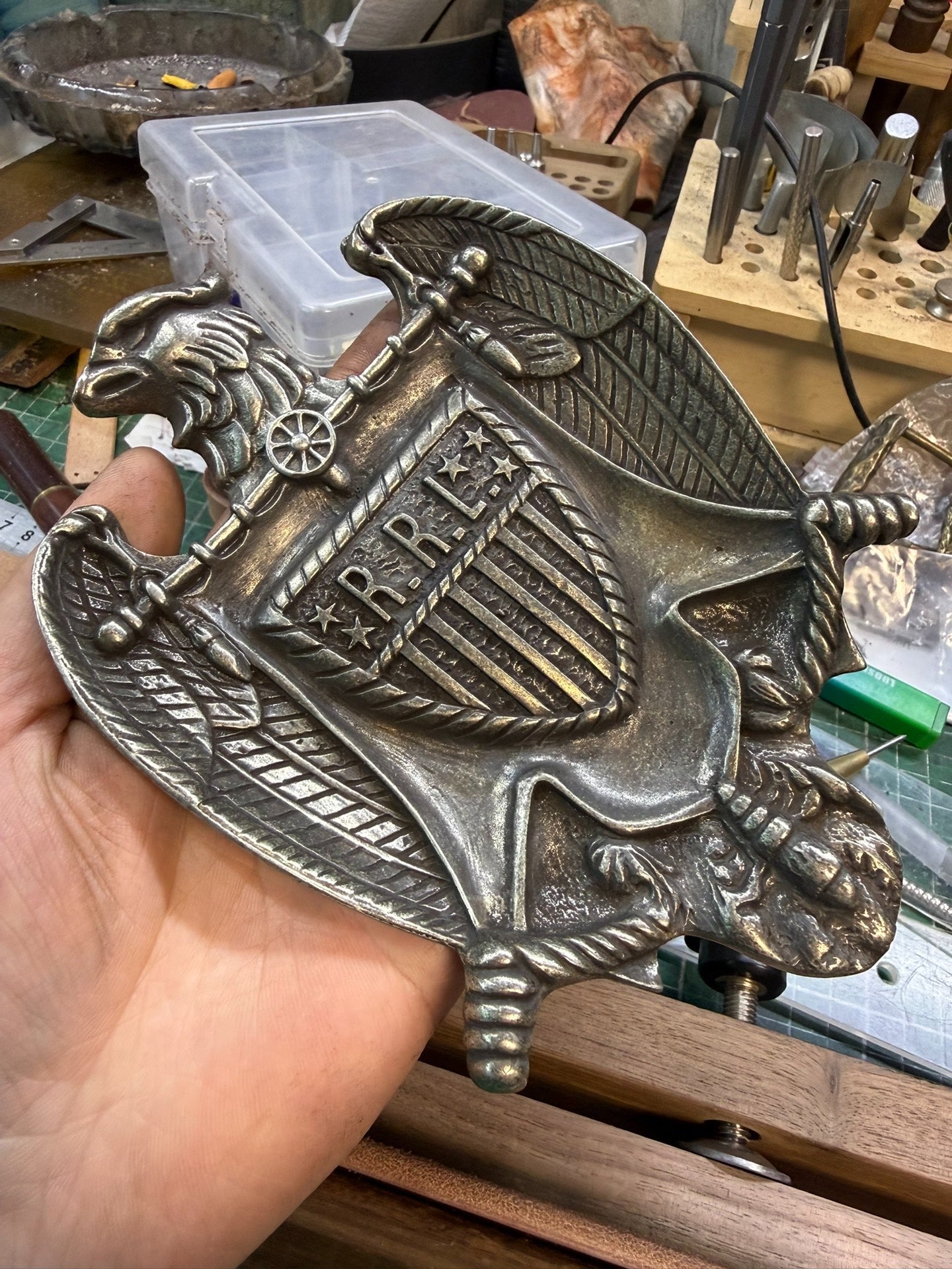 Pure copper Eagle storage tray