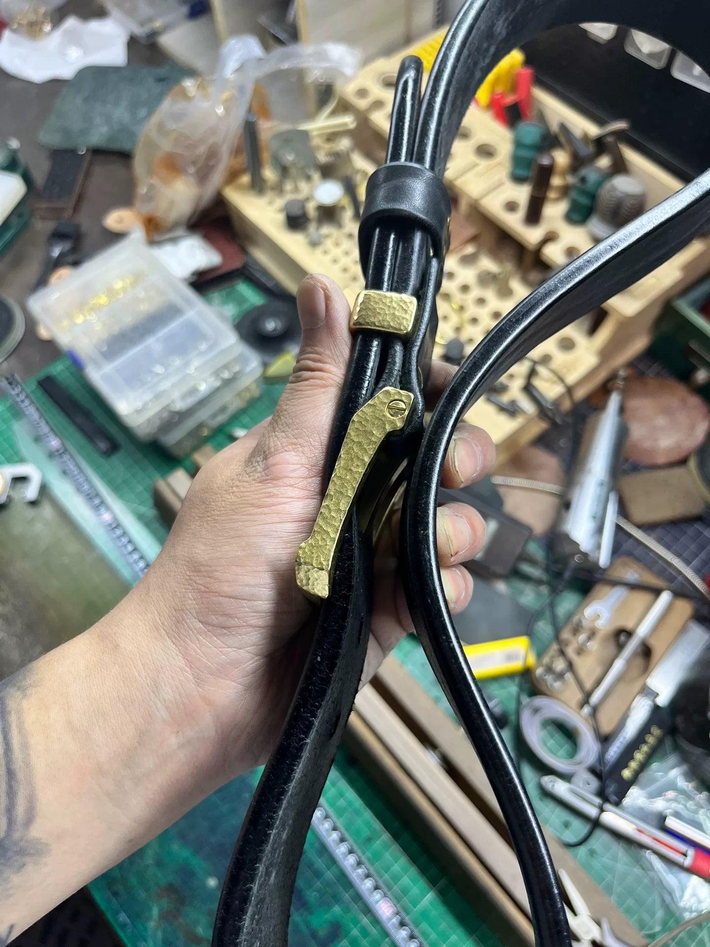 6.5mm Thick North American Dyed Black Buffalo Leather Belt