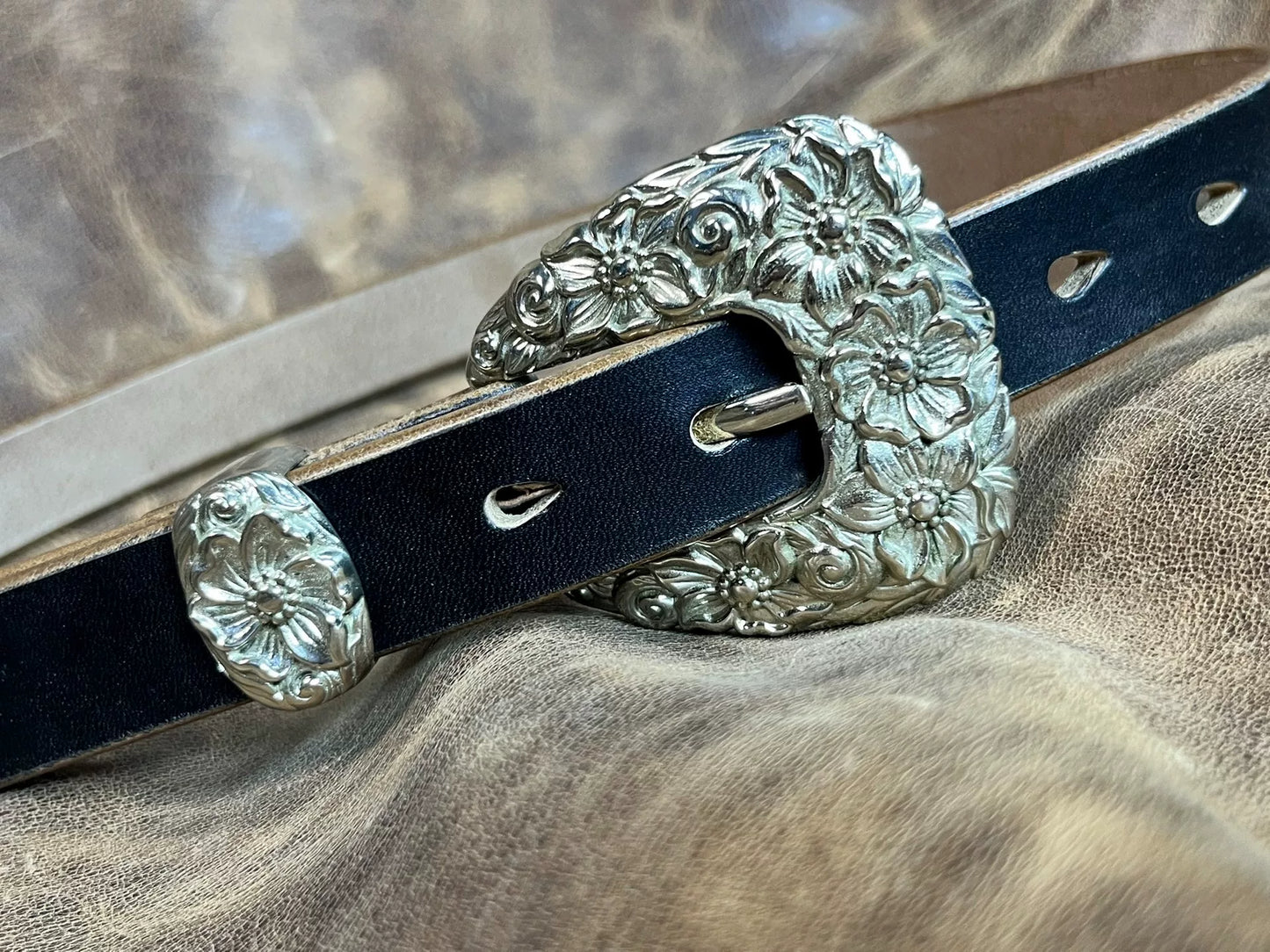 Black JF Horse Rein women's handmade belt