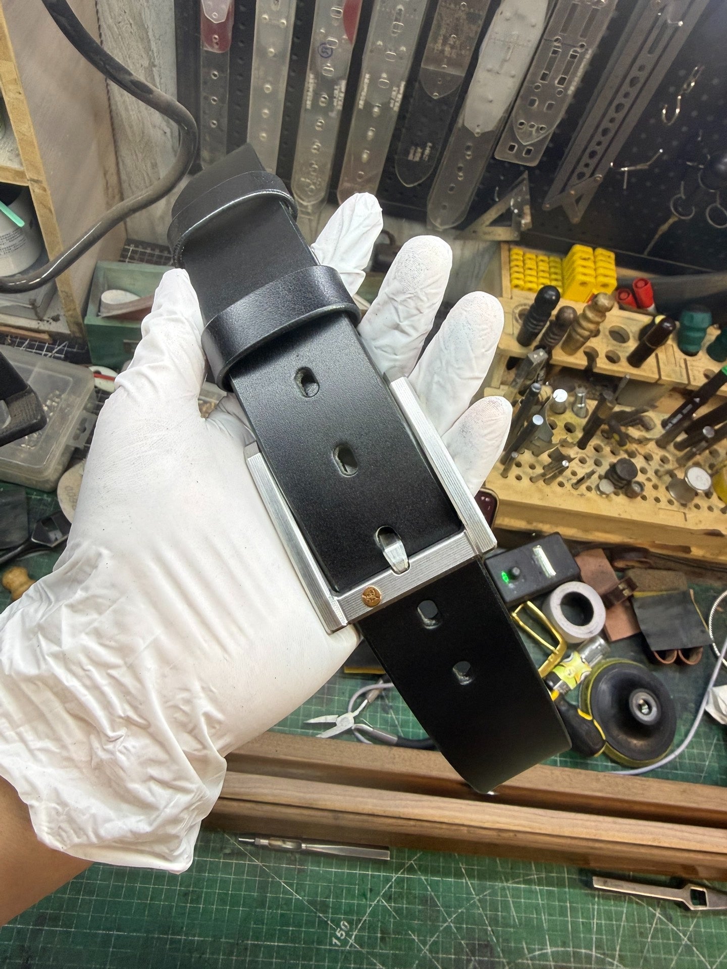 TWS Black Thomas Bridle Leather Business Belt — Handmade, Customizable