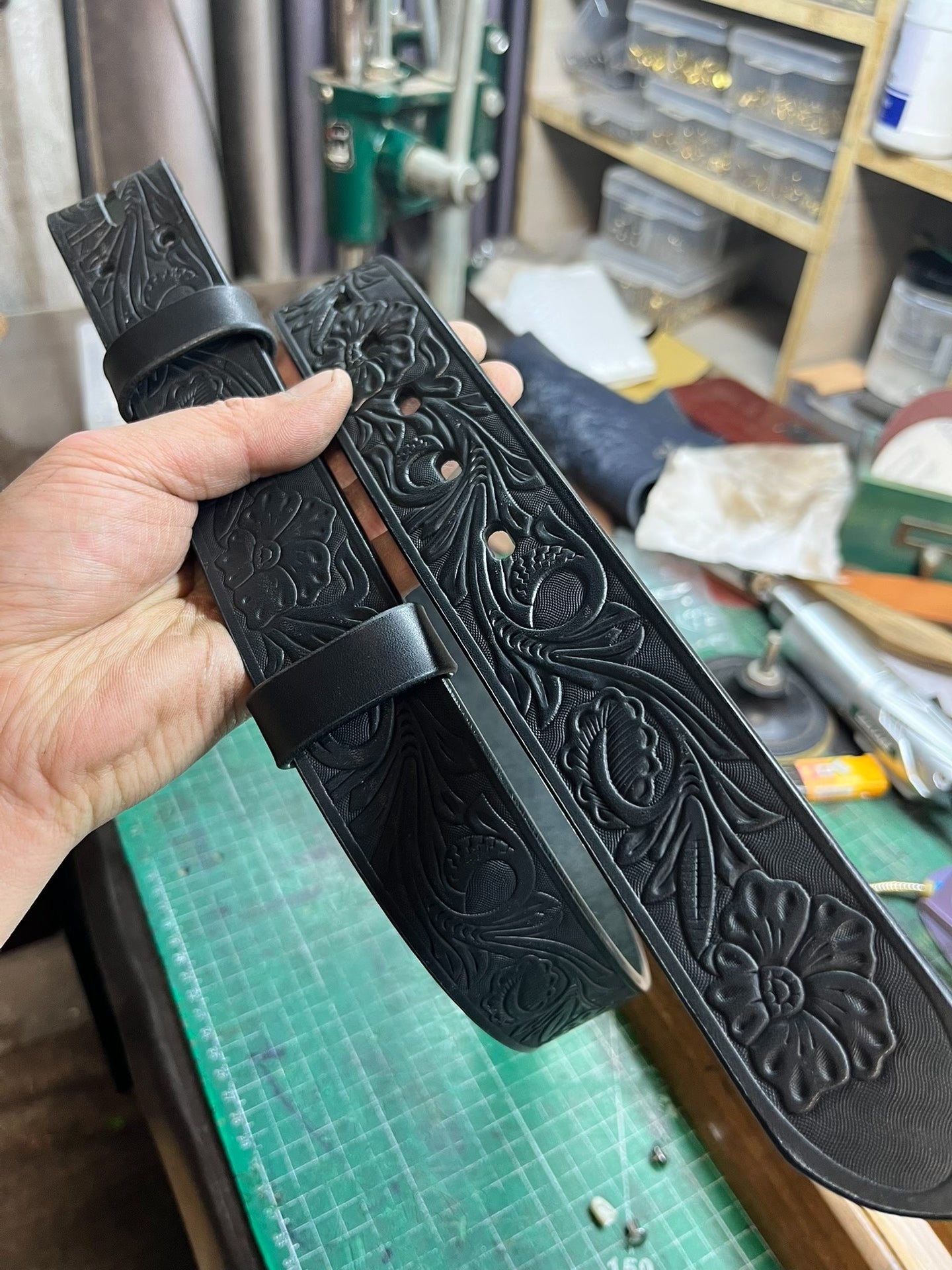 Meian vegetable tanned genuine first layer cowhide carved handmade…