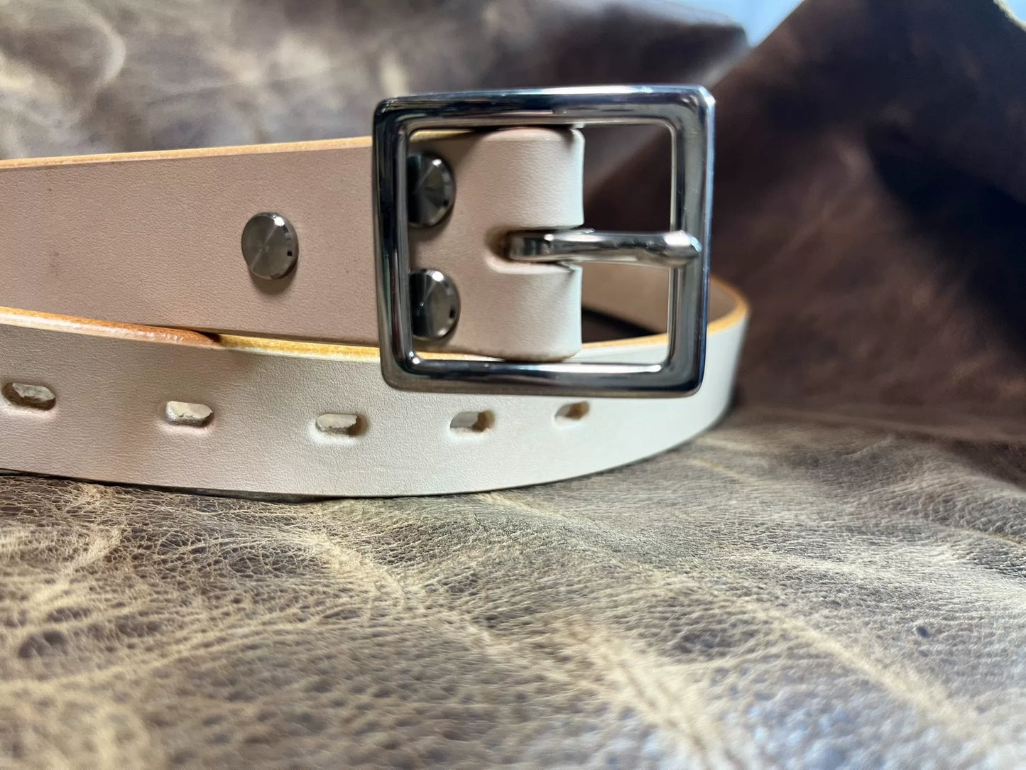 Handmade belt Italian vegetable tanned leather 3 cm wide belt handm…