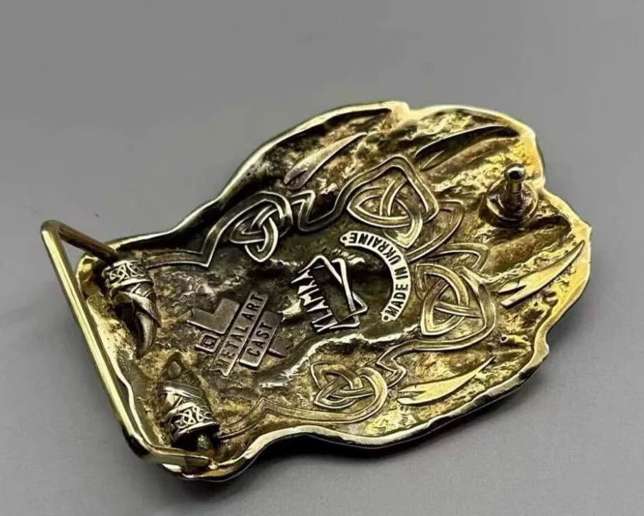 Pure copper bear claw Western buckle plate buckle