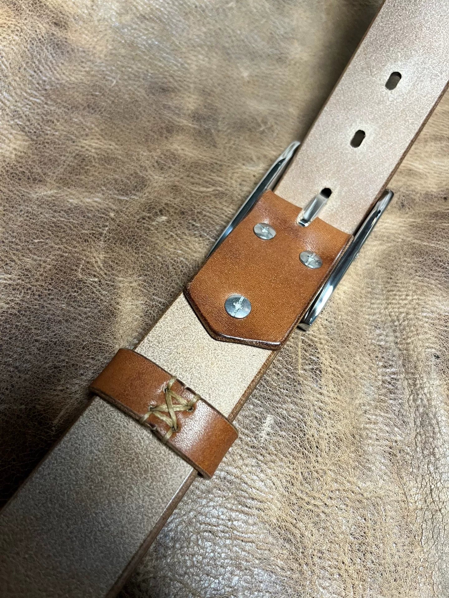 JF.J.Baker full grain jf horse bridle leather belt strip handmade b…