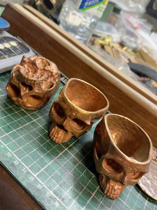 300g Solid Purple Copper Skull Ashtray