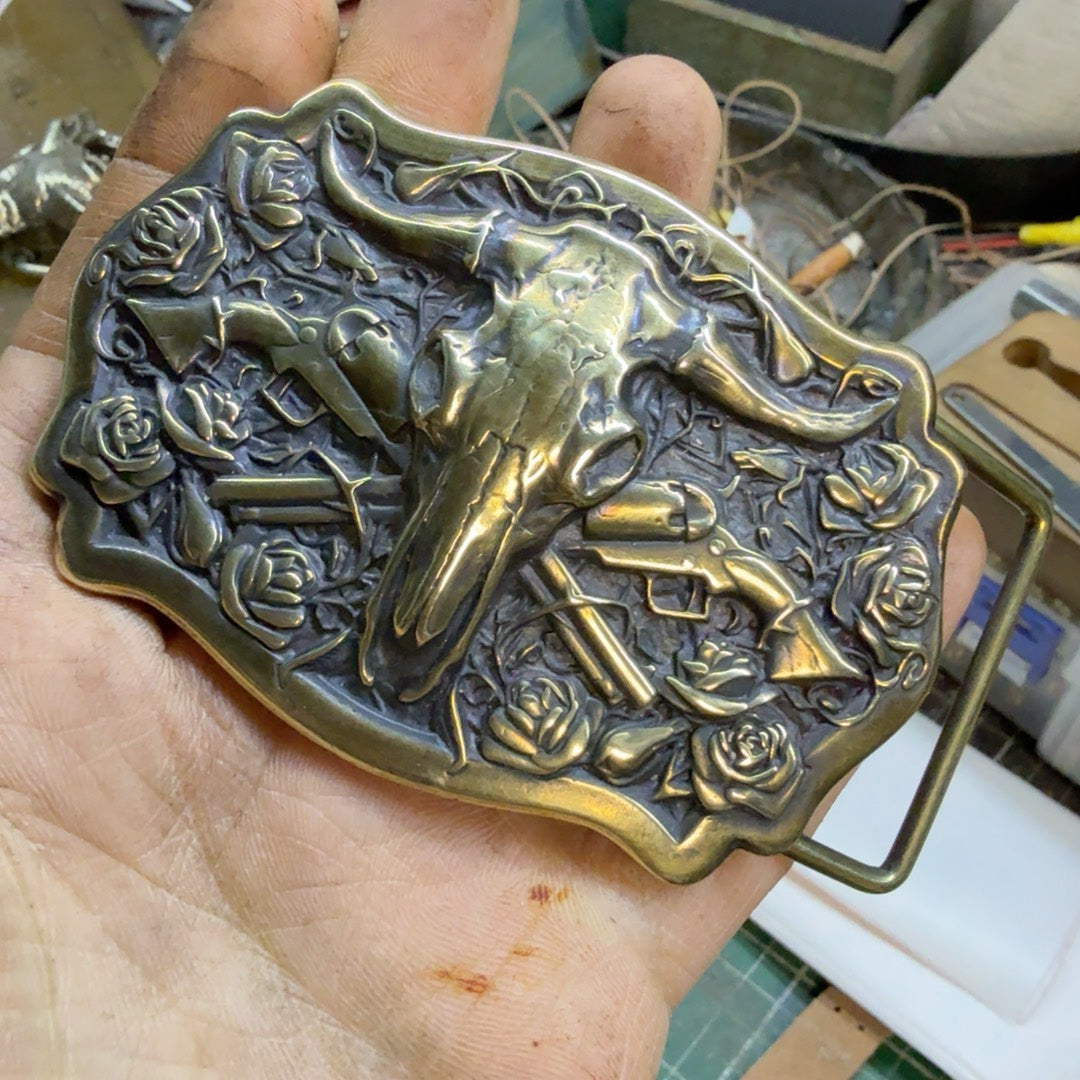 Pure copper Western-Cuba buckle