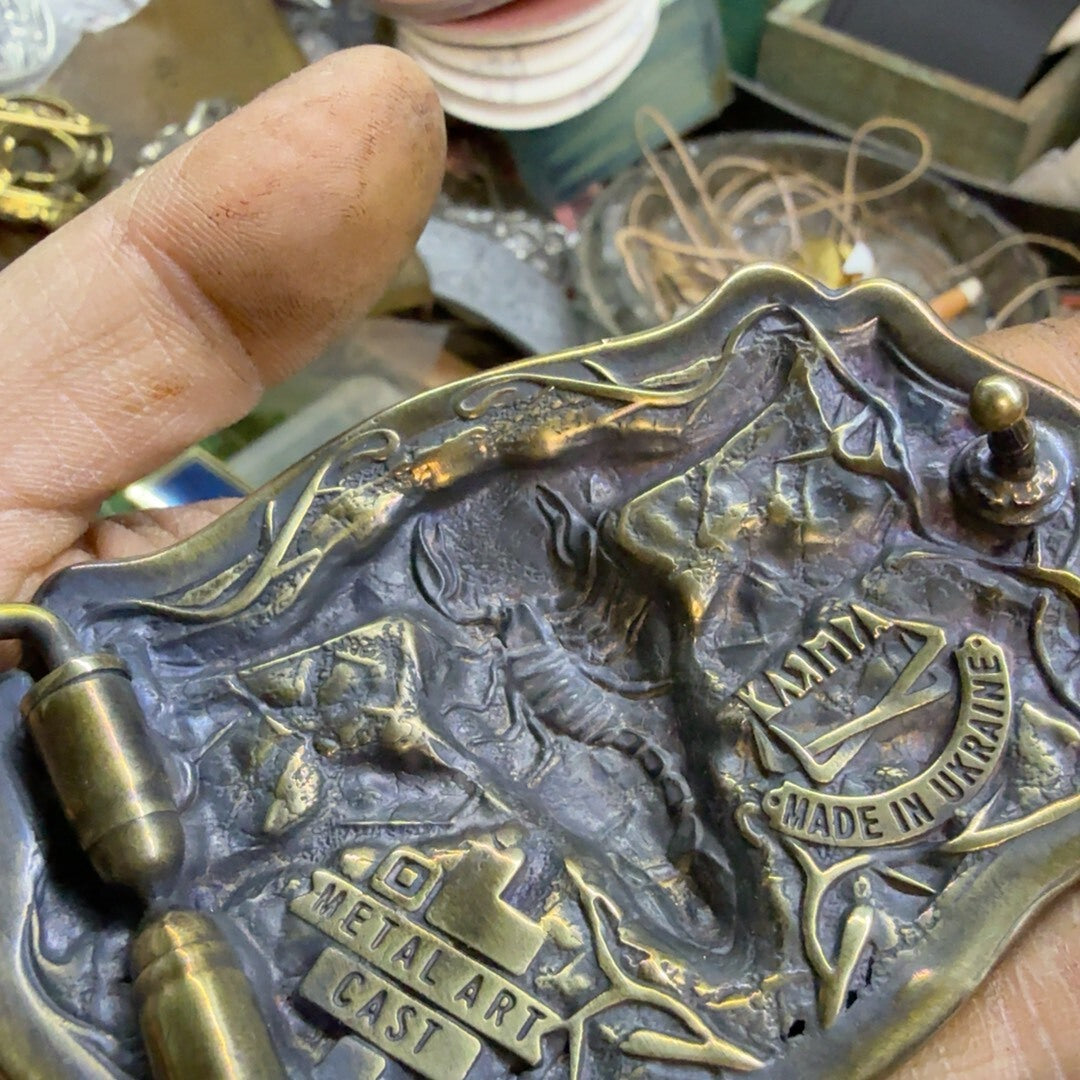 Pure copper Western-Cuba buckle