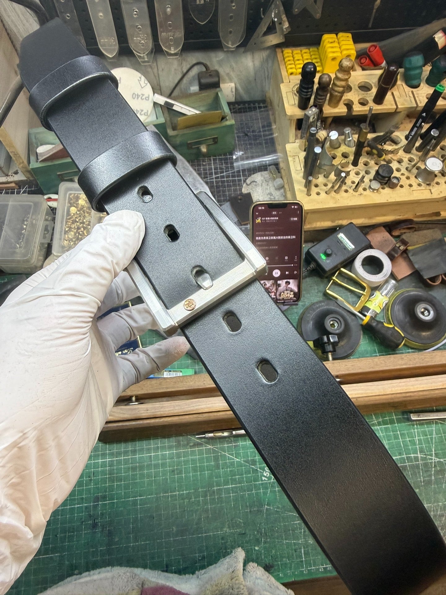 TWS Black Thomas Bridle Leather Business Belt — Handmade, Customizable
