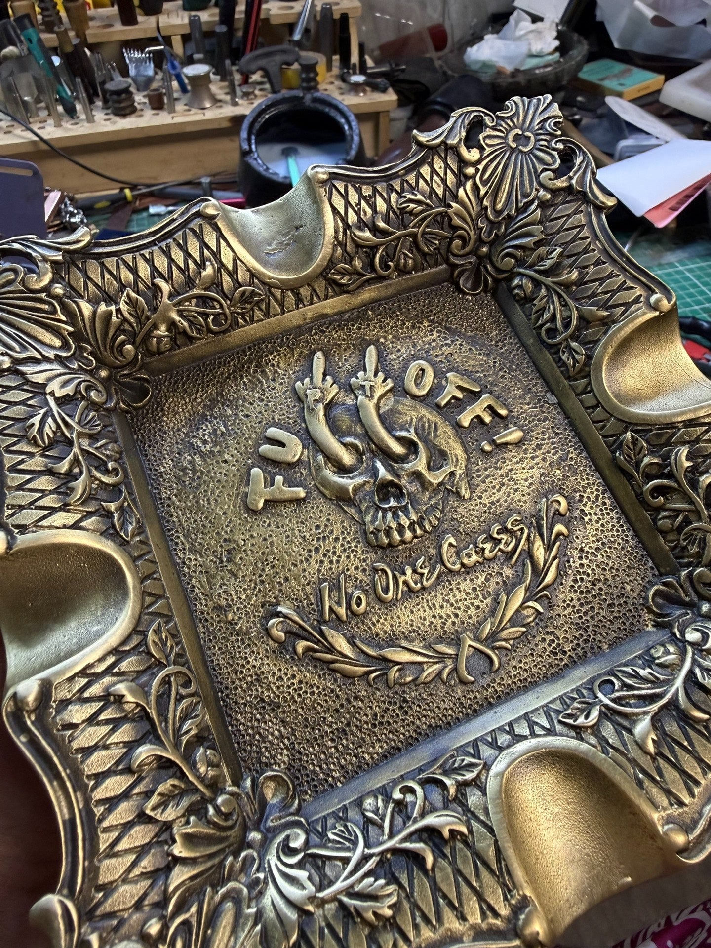 550g Solid Pure Copper Cigar Ashtray — Heavy Brass