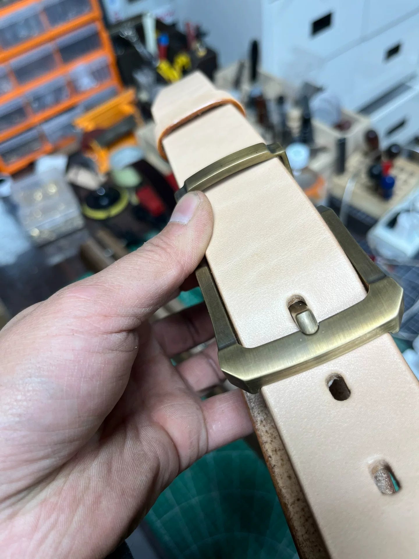 Meian leather handmade belt