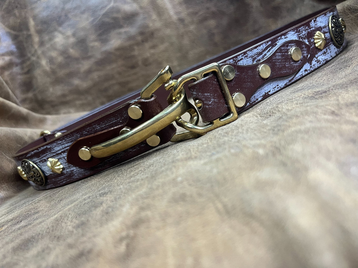 TWS British Bridle Cowhide Men's Cavalry Belt — Multi-Hole Adjustable