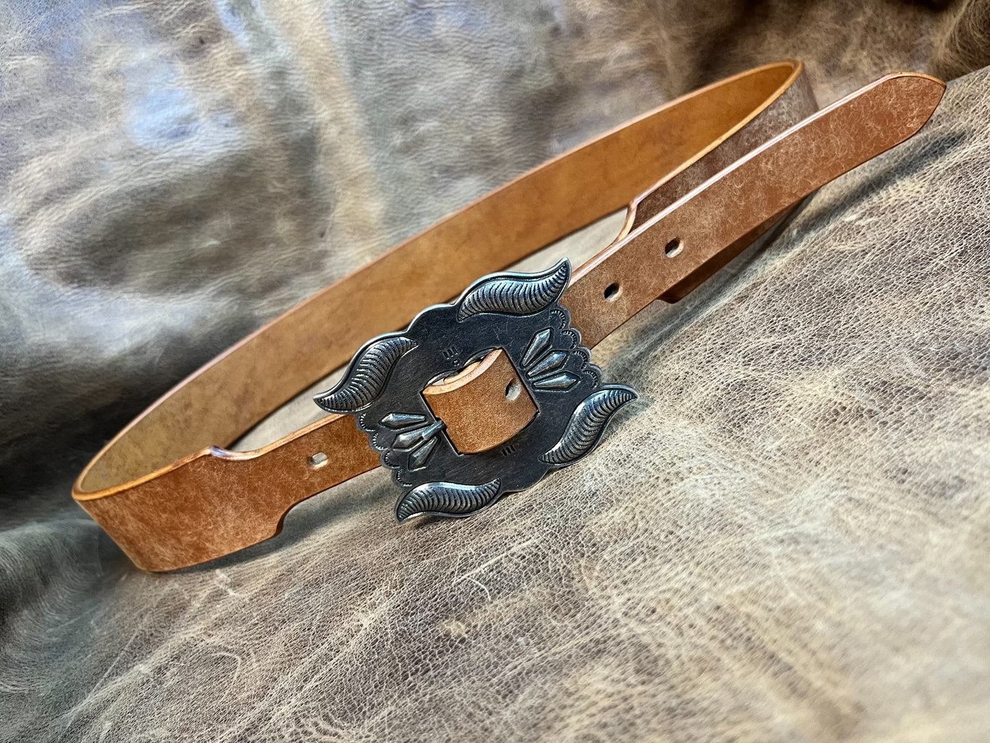 Brass silver plated RRL vintage handmade belt customized