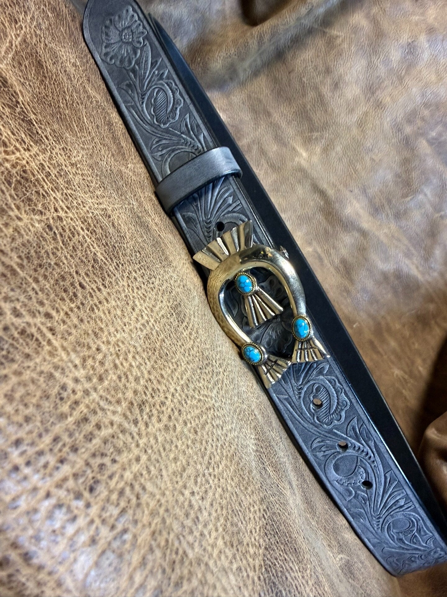 Indiana Navajo Italian Horse Rein Carved Handmade Belt Customized