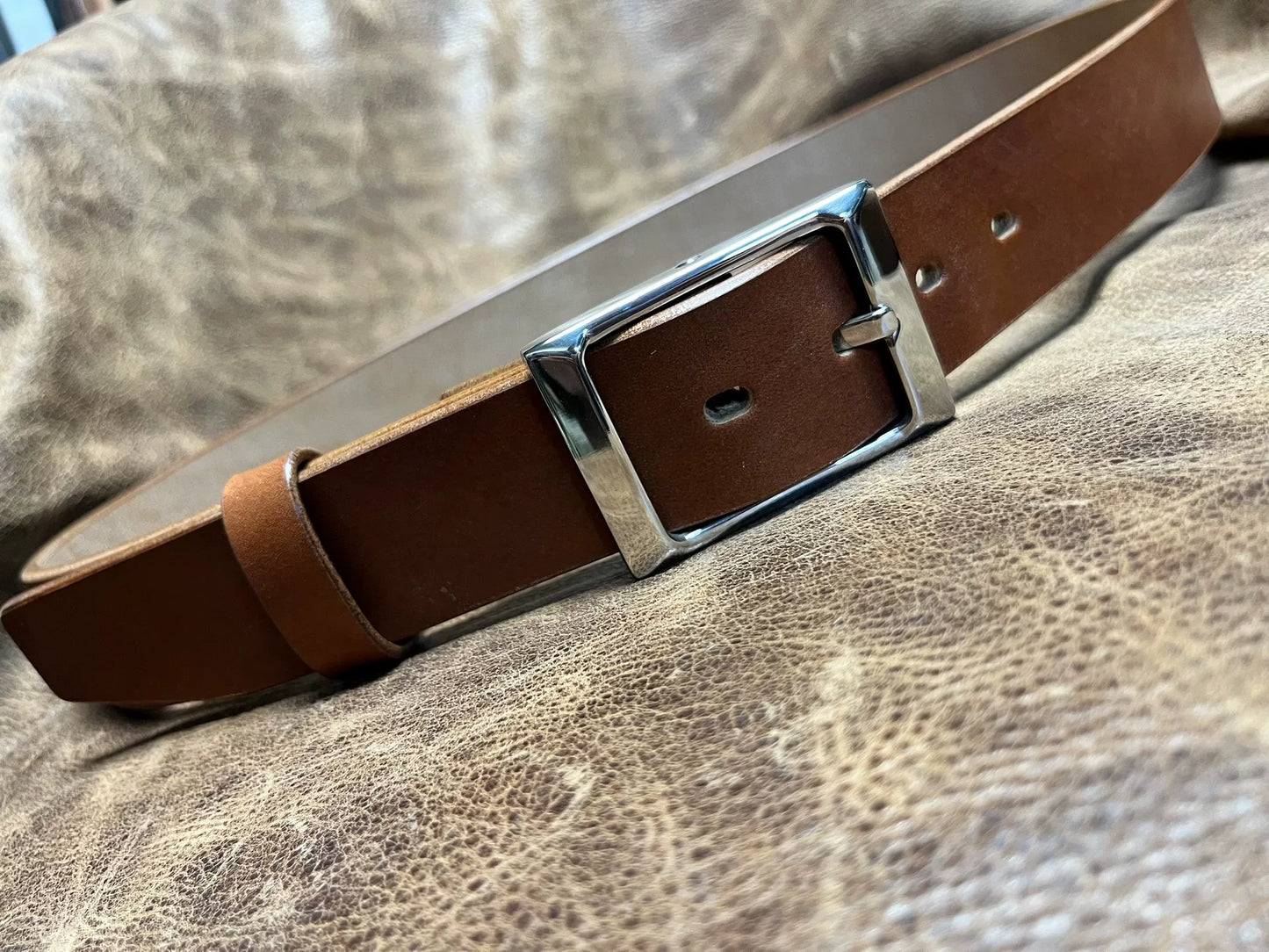 JF.J.Baker full grain jf horse bridle leather belt strip handmade b…