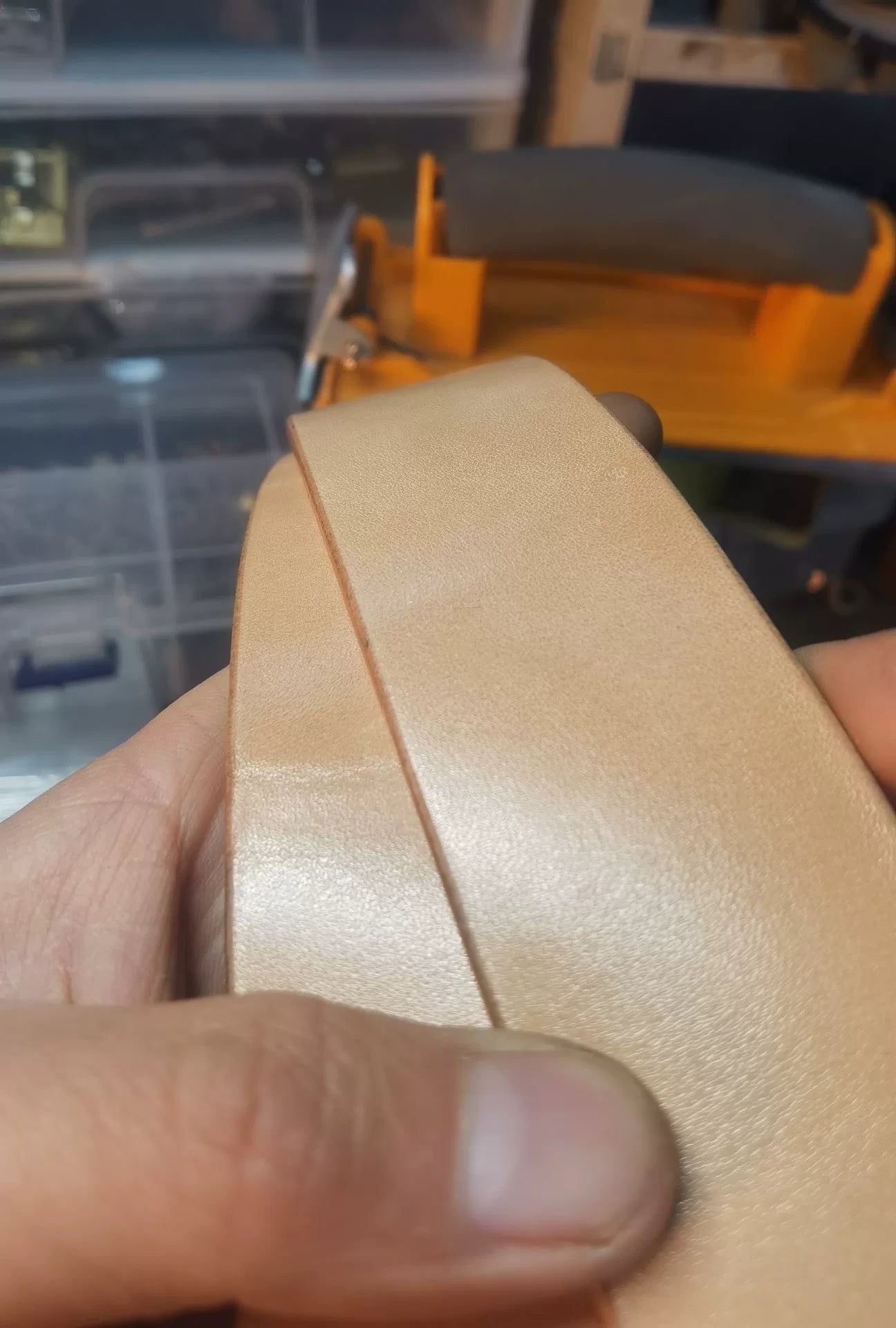 Japanese Tochigi fat back leather handmade sandpaper polished edge…