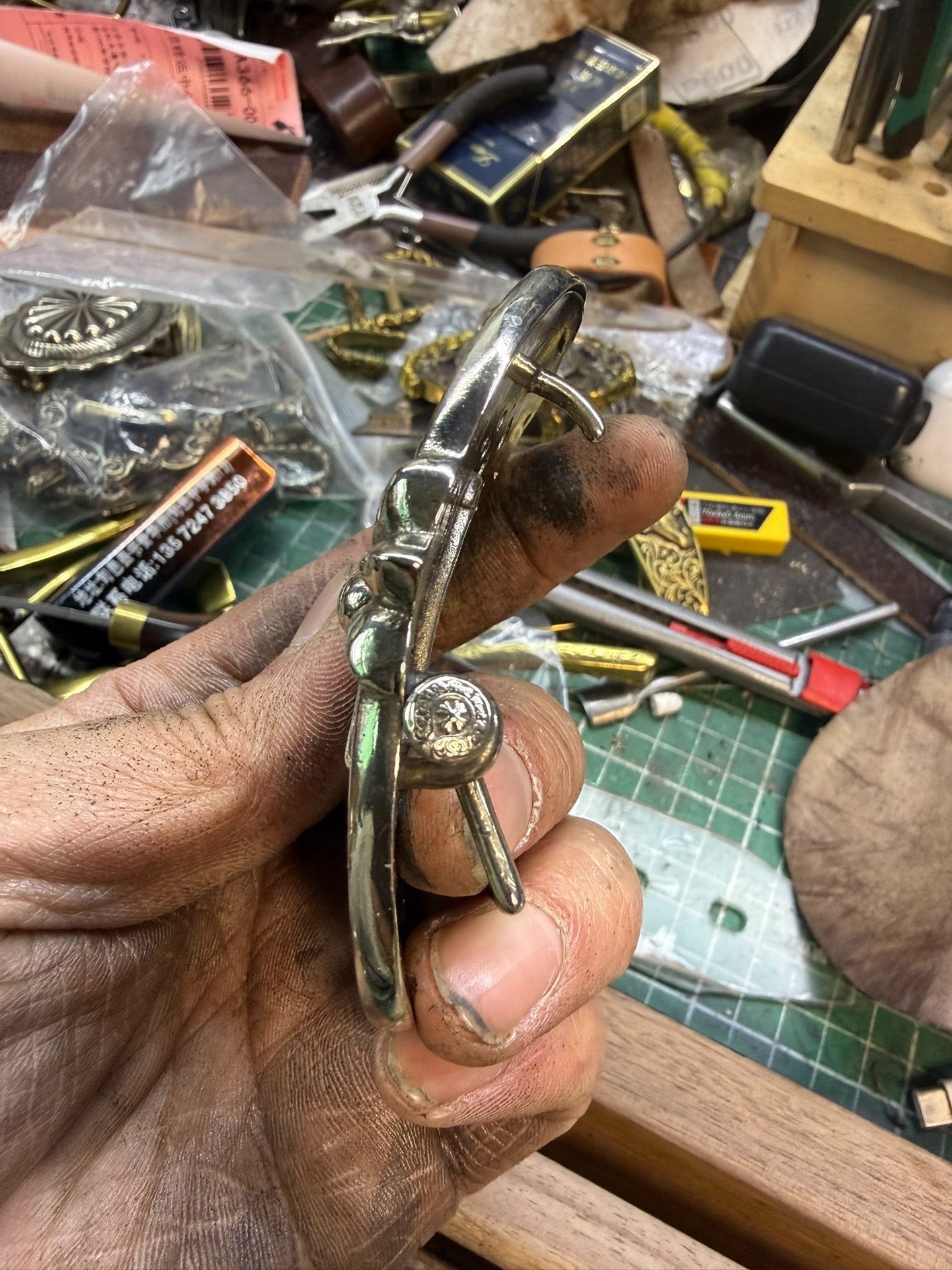 Chrome-Heart Tomb Buckle — In Stock, Solid White Bronze, Hand-Polished