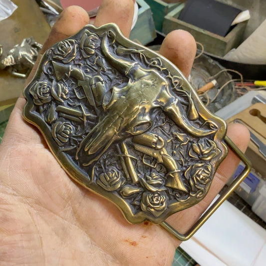 Pure copper Western-Cuba buckle