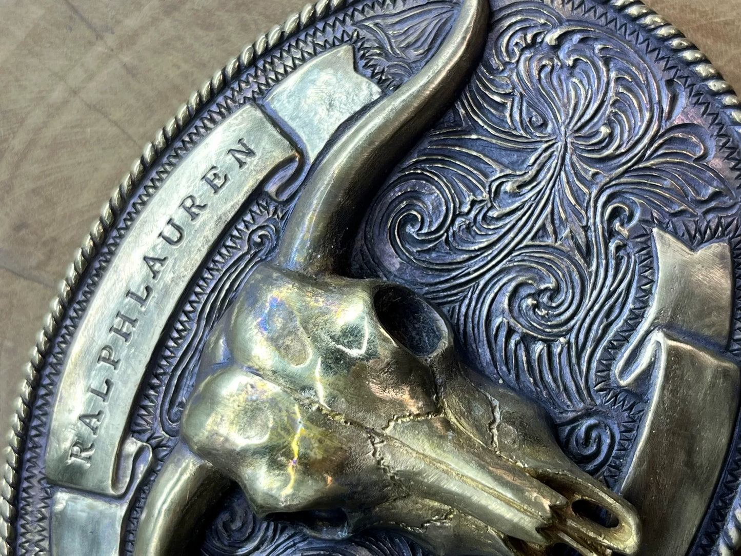 Spot handmade belt buckle Western Middle Ages Ami khaki bull head b…